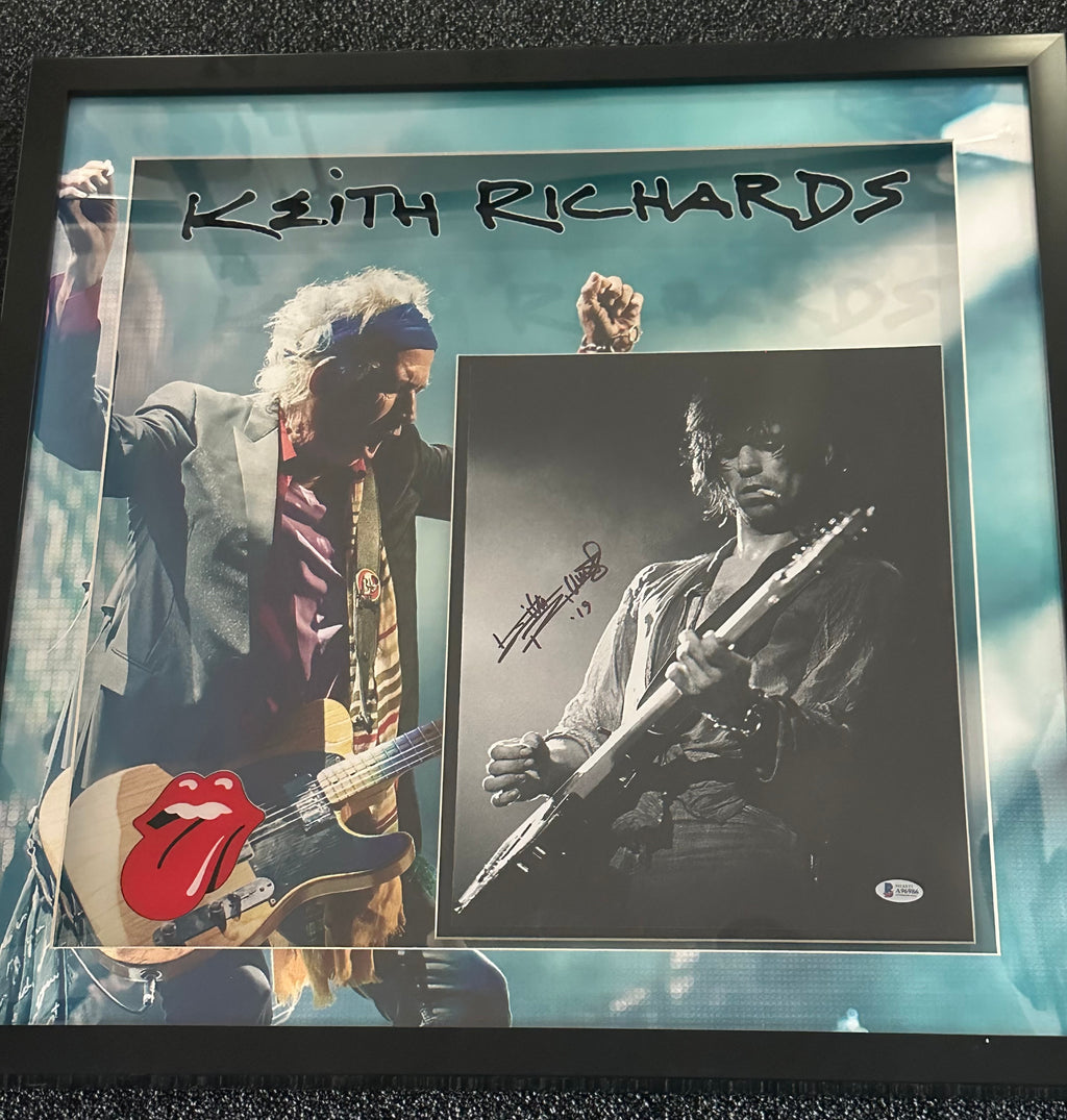 Rolling Stones - Keith Richards autographed with LED Lighting