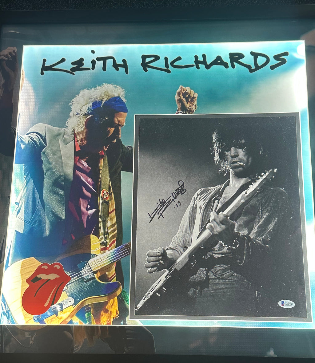 Rolling Stones - Keith Richards autographed with LED Lighting