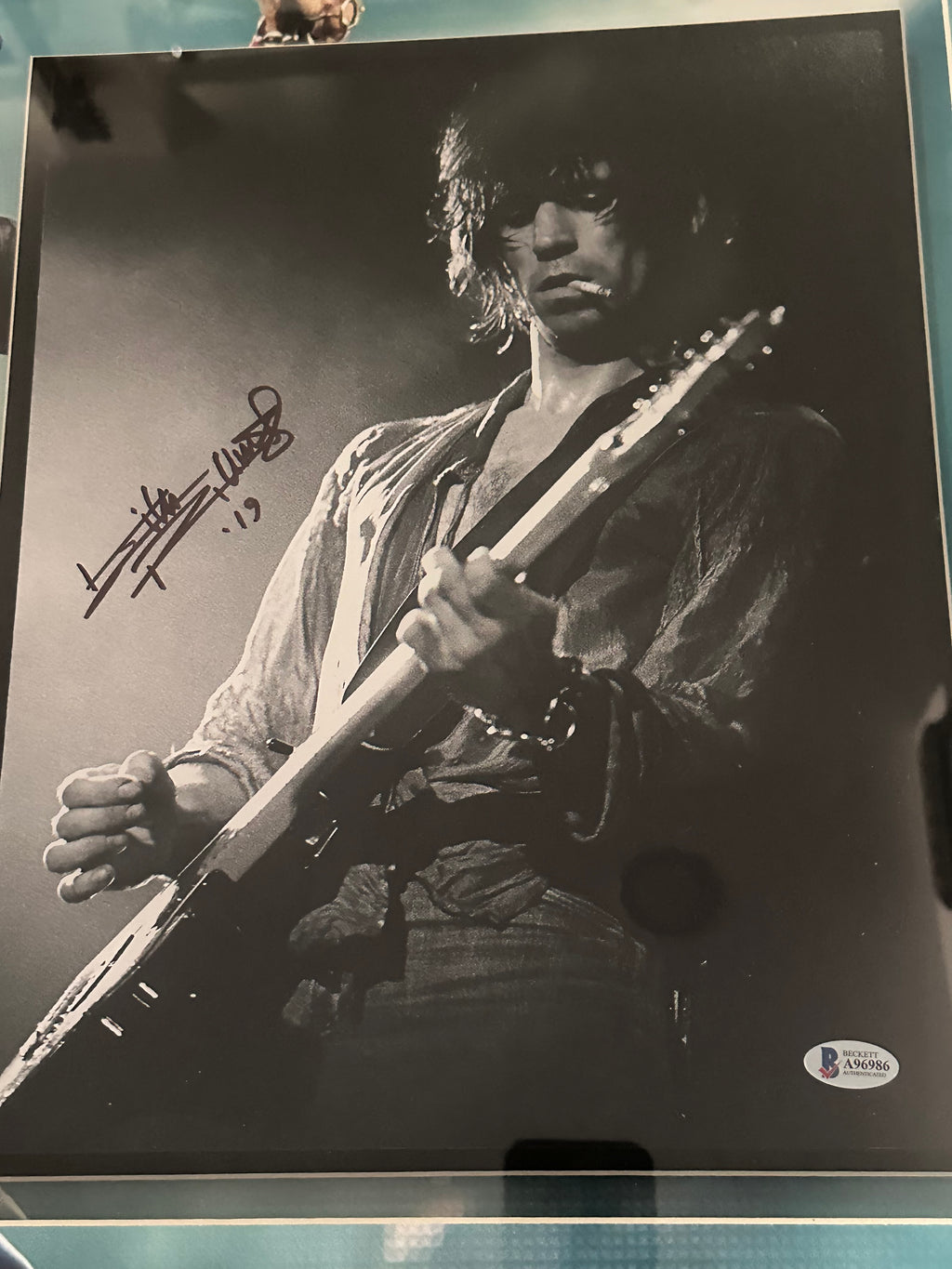 Rolling Stones - Keith Richards autographed with LED Lighting