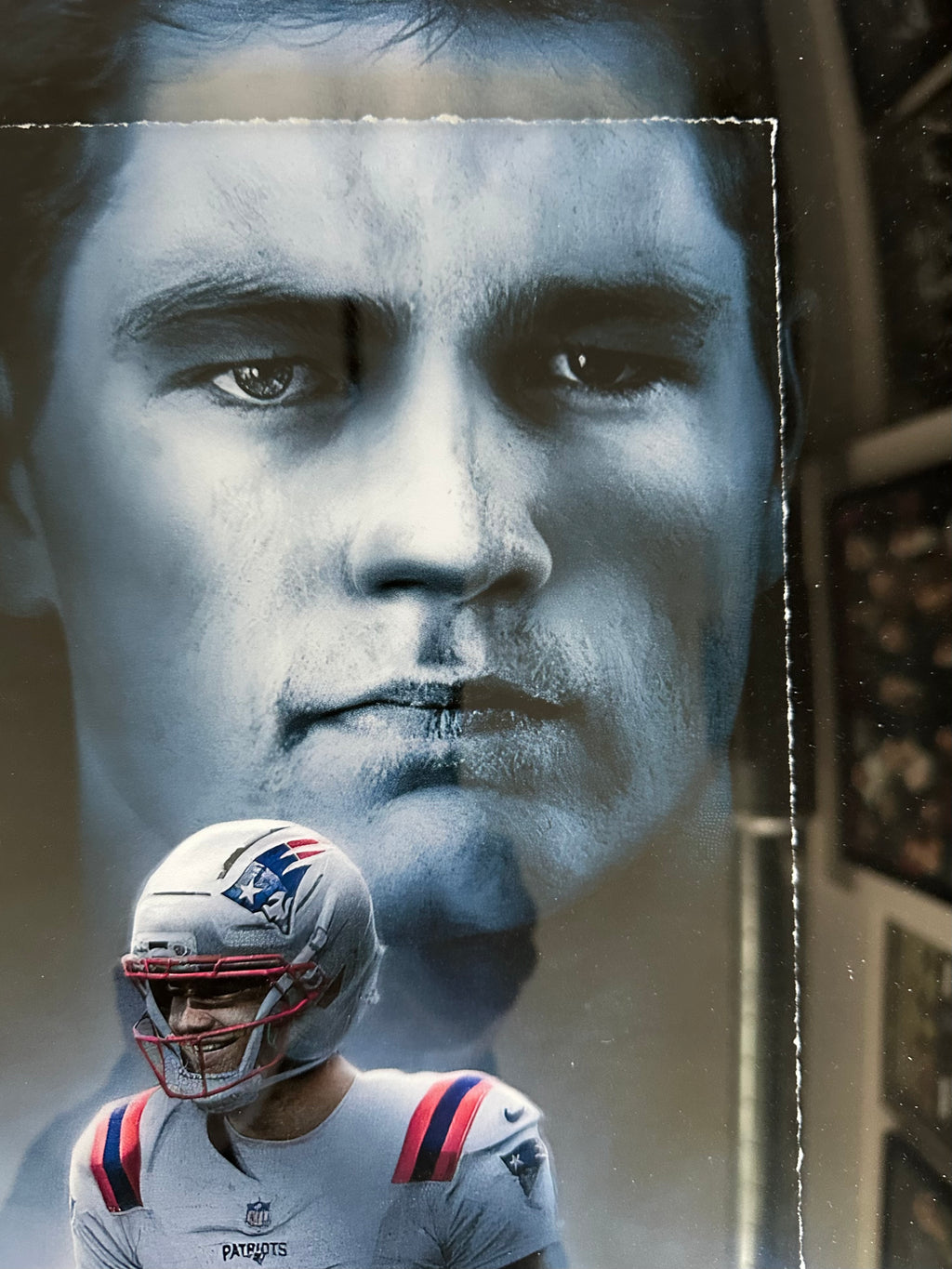 New England Patriots - Tom Brady & Drake Maye with replica debut game tickets