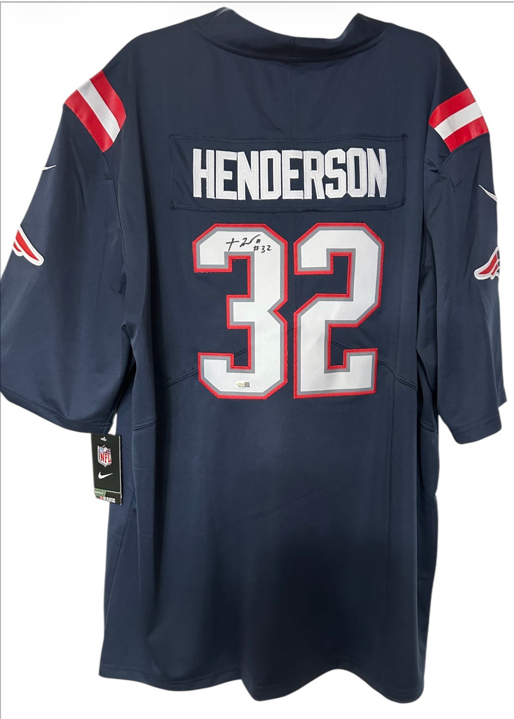 New England Patriots - TreVeon Henderson Autographed Jersey