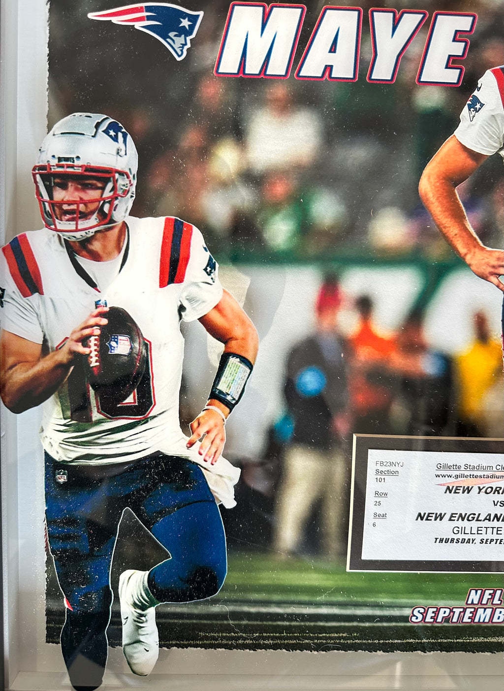 New England Patriots - Drake Maye with debut game ticket