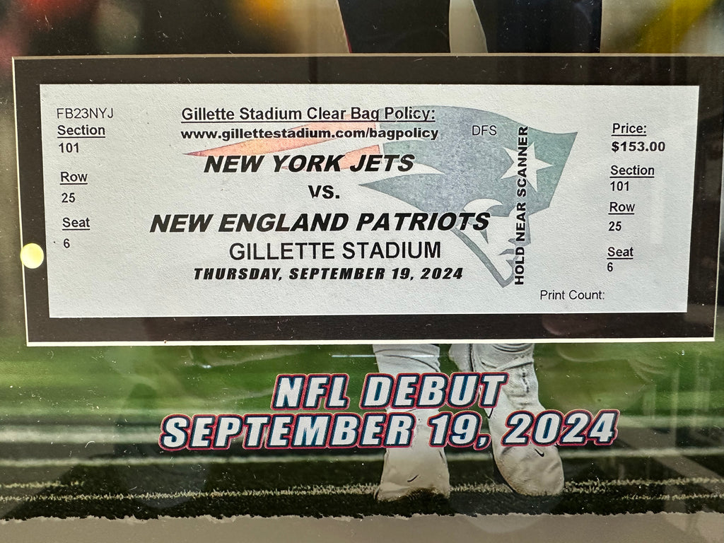 New England Patriots - Drake Maye with debut game ticket