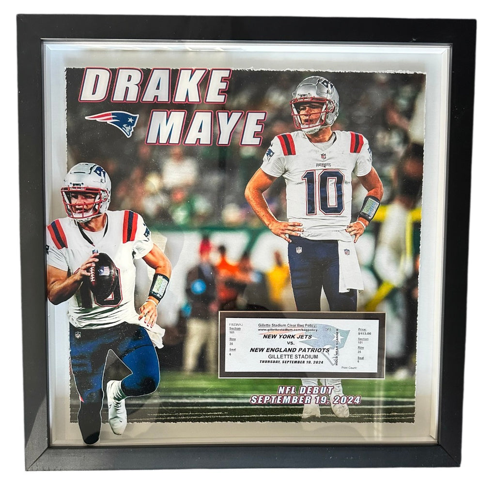 New England Patriots - Drake Maye with debut game ticket