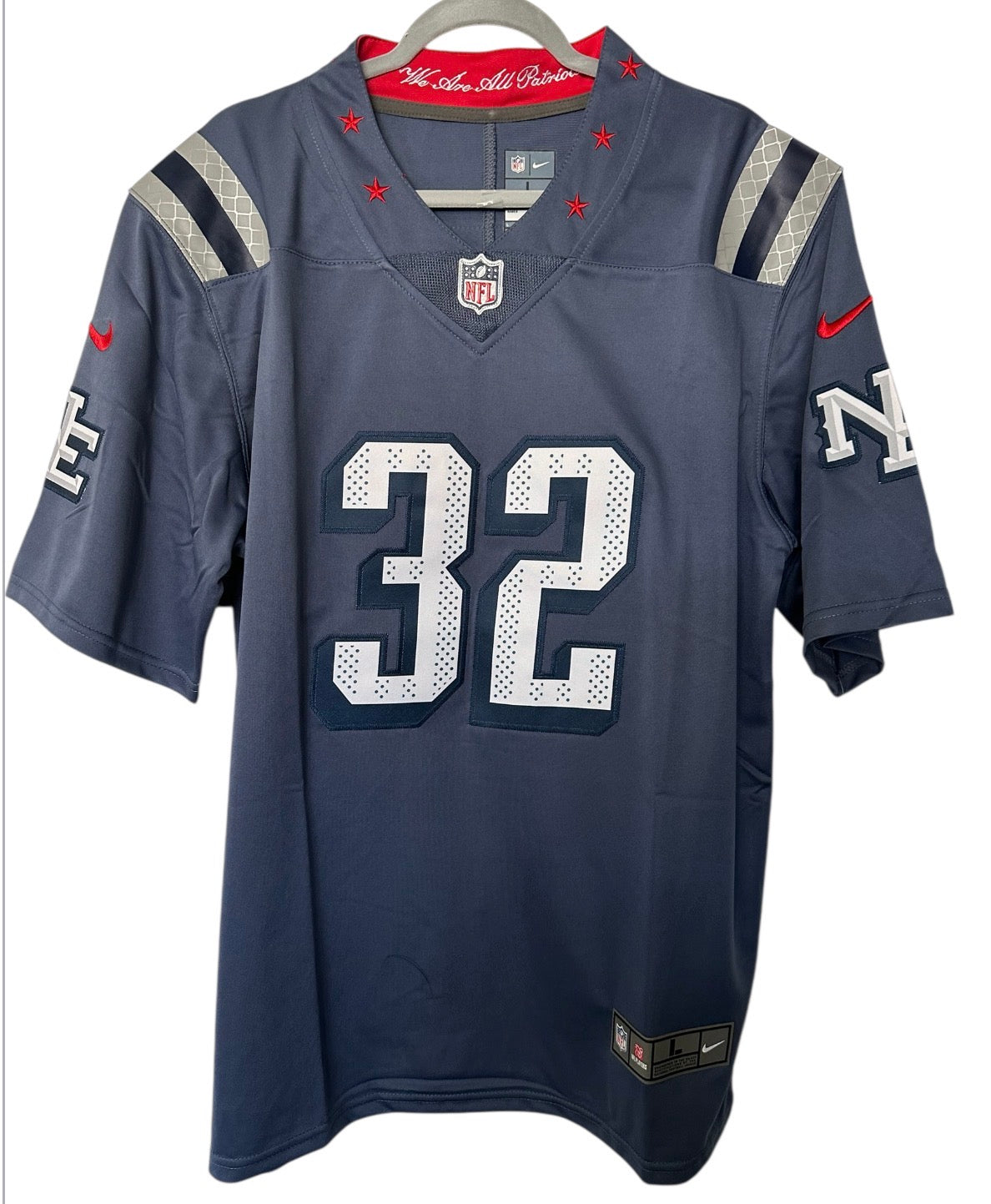 New England Patriots - TreVeon Henderson Storm Blue Jersey