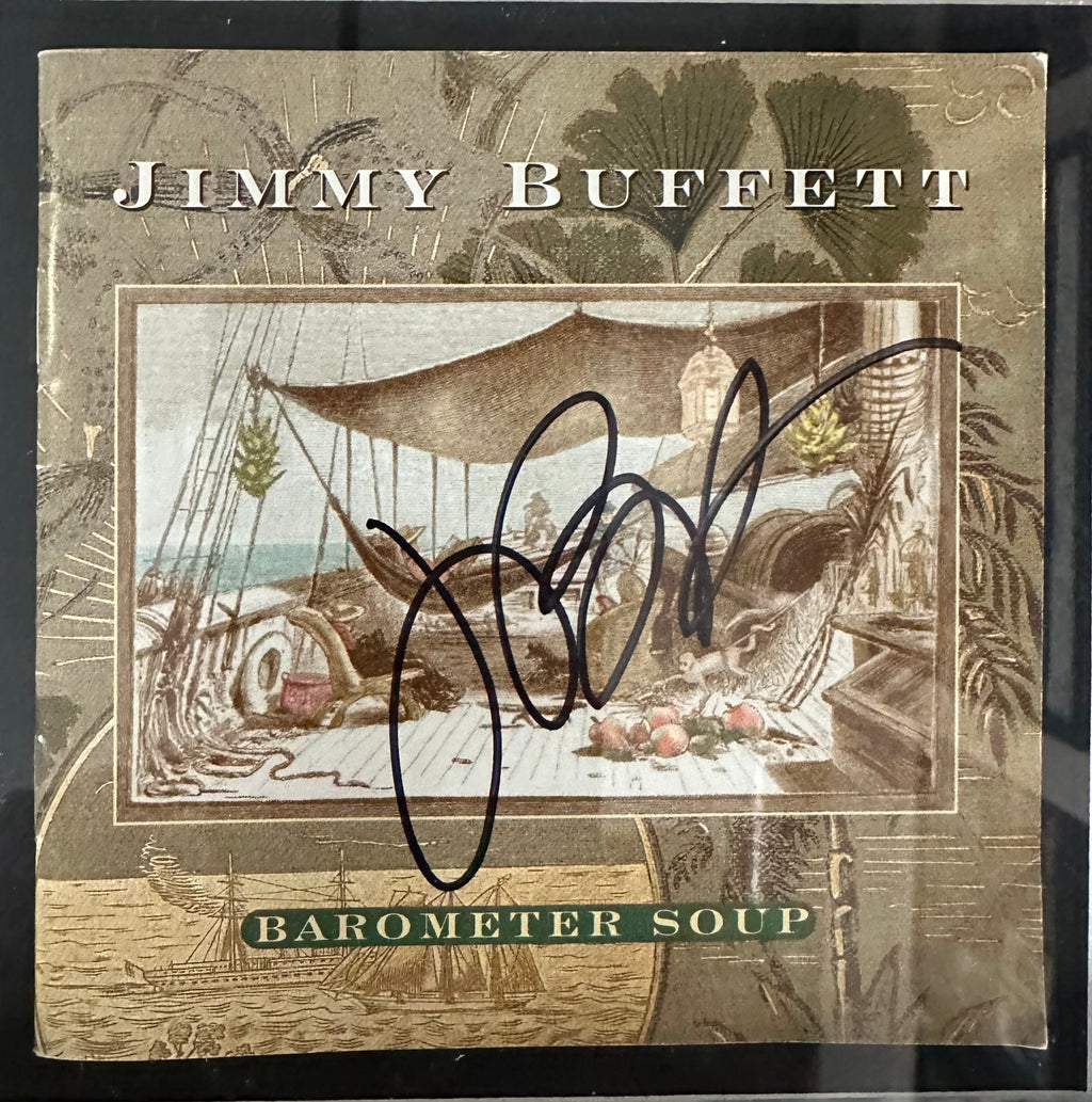 Jimmy Buffet autographed CD insert with license plate