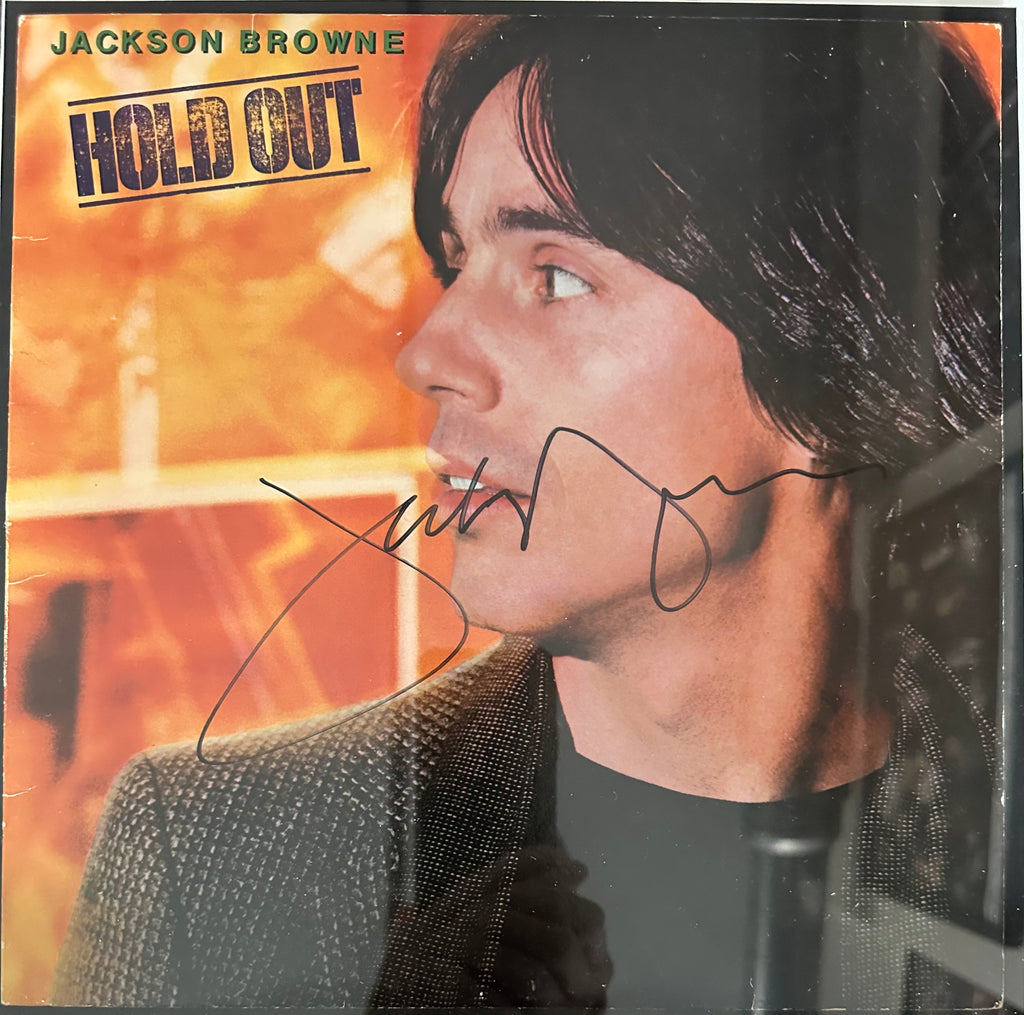 Jackson Brown autographed "Hold Out" album cover