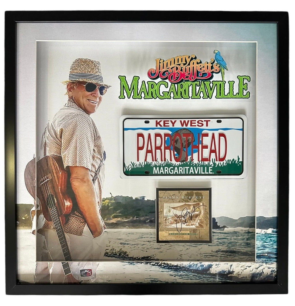 Jimmy Buffet autographed CD insert with license plate