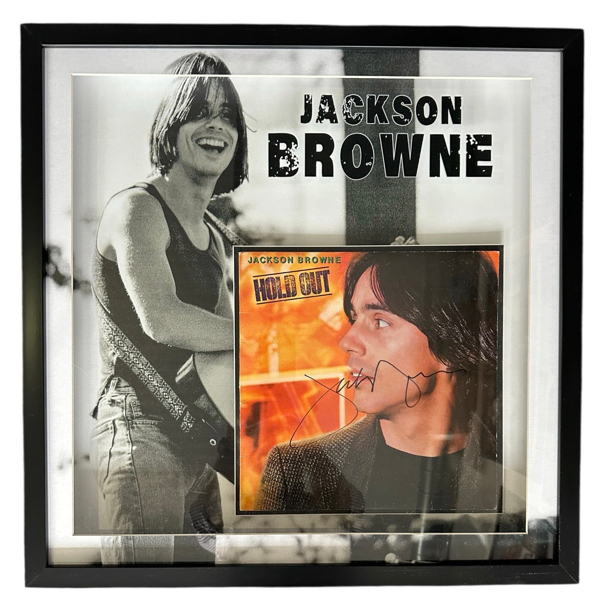 Jackson Brown autographed "Hold Out" album cover