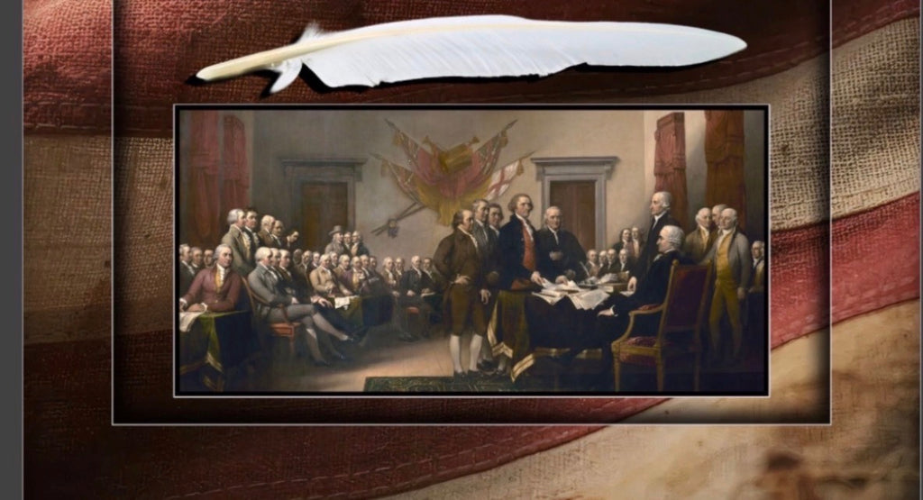 Declaration of Independence with replica quill
