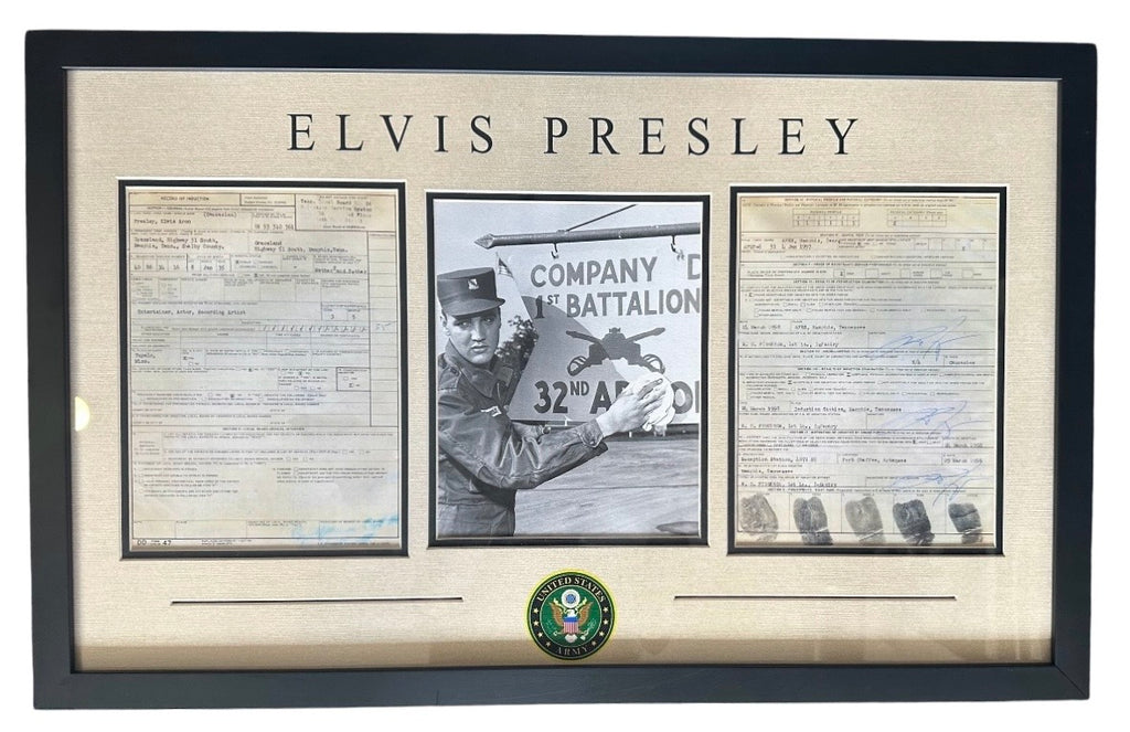 Elvis Presley Army induction papers and fingerprint replica