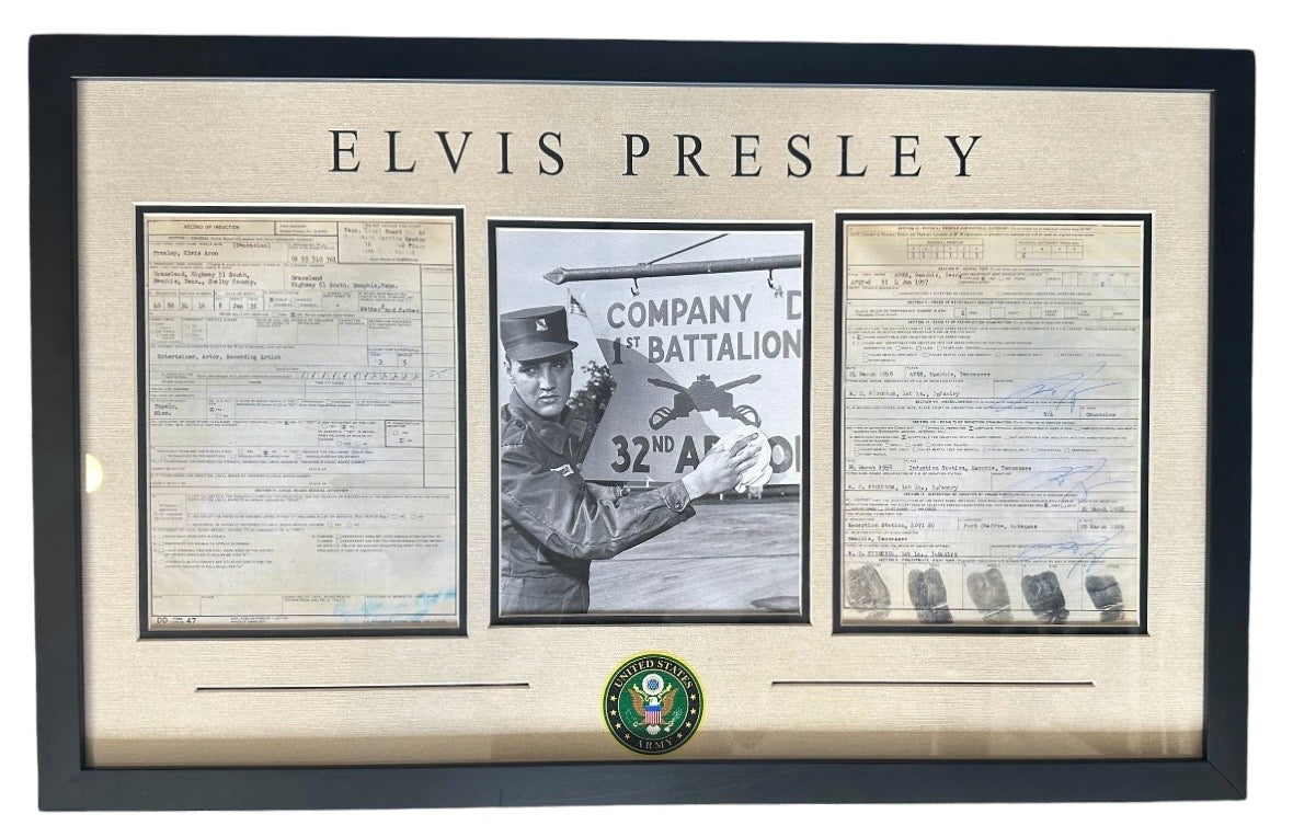 Elvis Presley Army induction papers and fingerprint replica