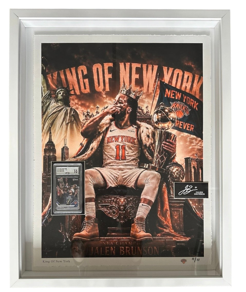 Jalen Brunson NY Knicks 2026 MVP with graded 10 MVP Topps card