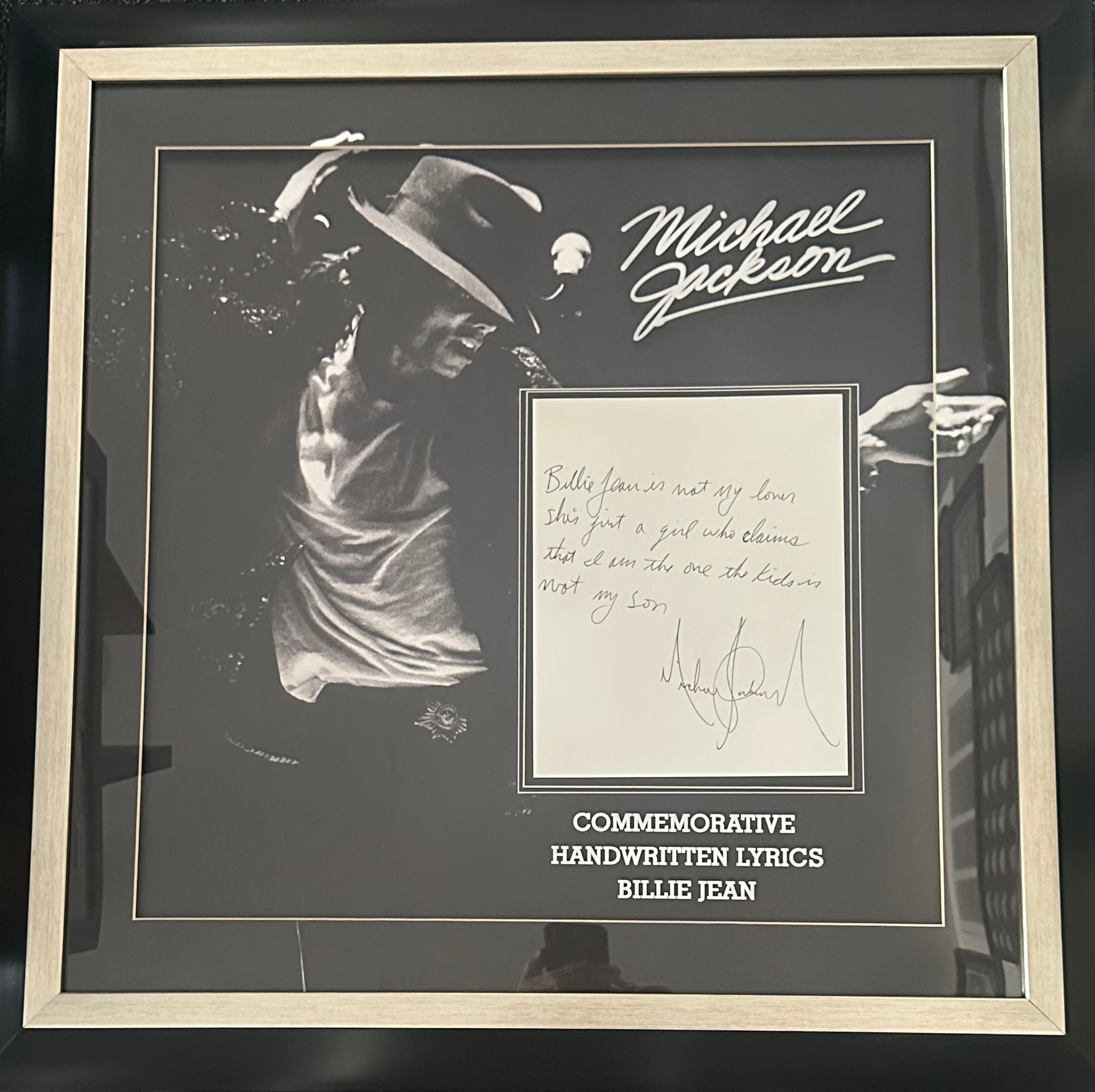Michael Jackson - Billy Jean Commemorative Handwritten Lyrics