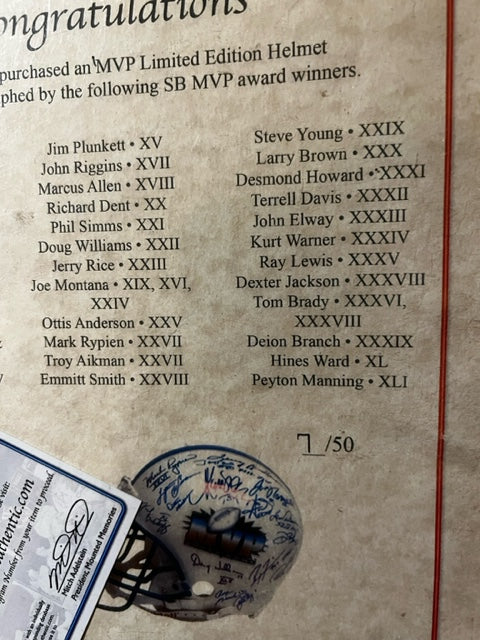 Super Bowl MVP Signed Helmet 7 of 50