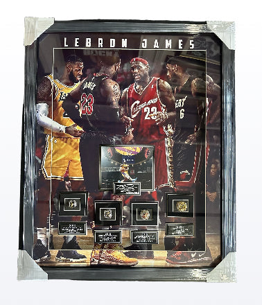 LeBron James 4 Time NBA Champion with Replica Rings