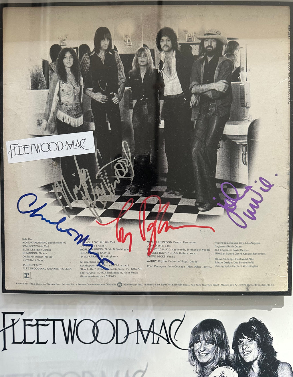 Fleetwood Mac Band Autographed Album & Stevie Nicks Autographed Pic