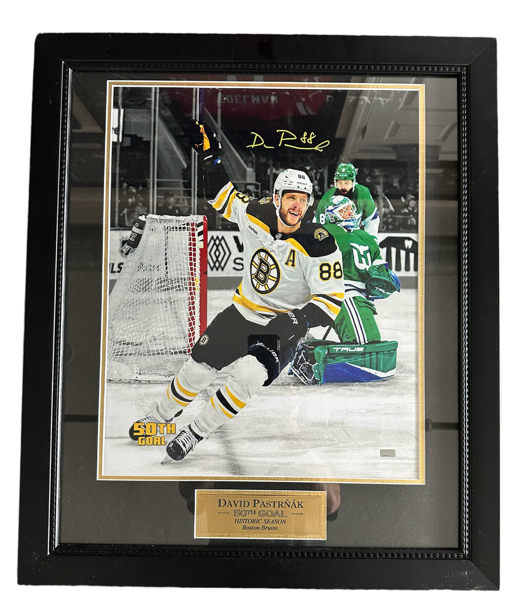 Boston Bruins Dave Pastrnak 50th Goal Autographed