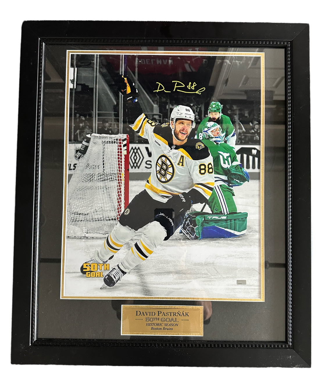 Boston Bruins Dave Pastrnak 50th Goal Autographed