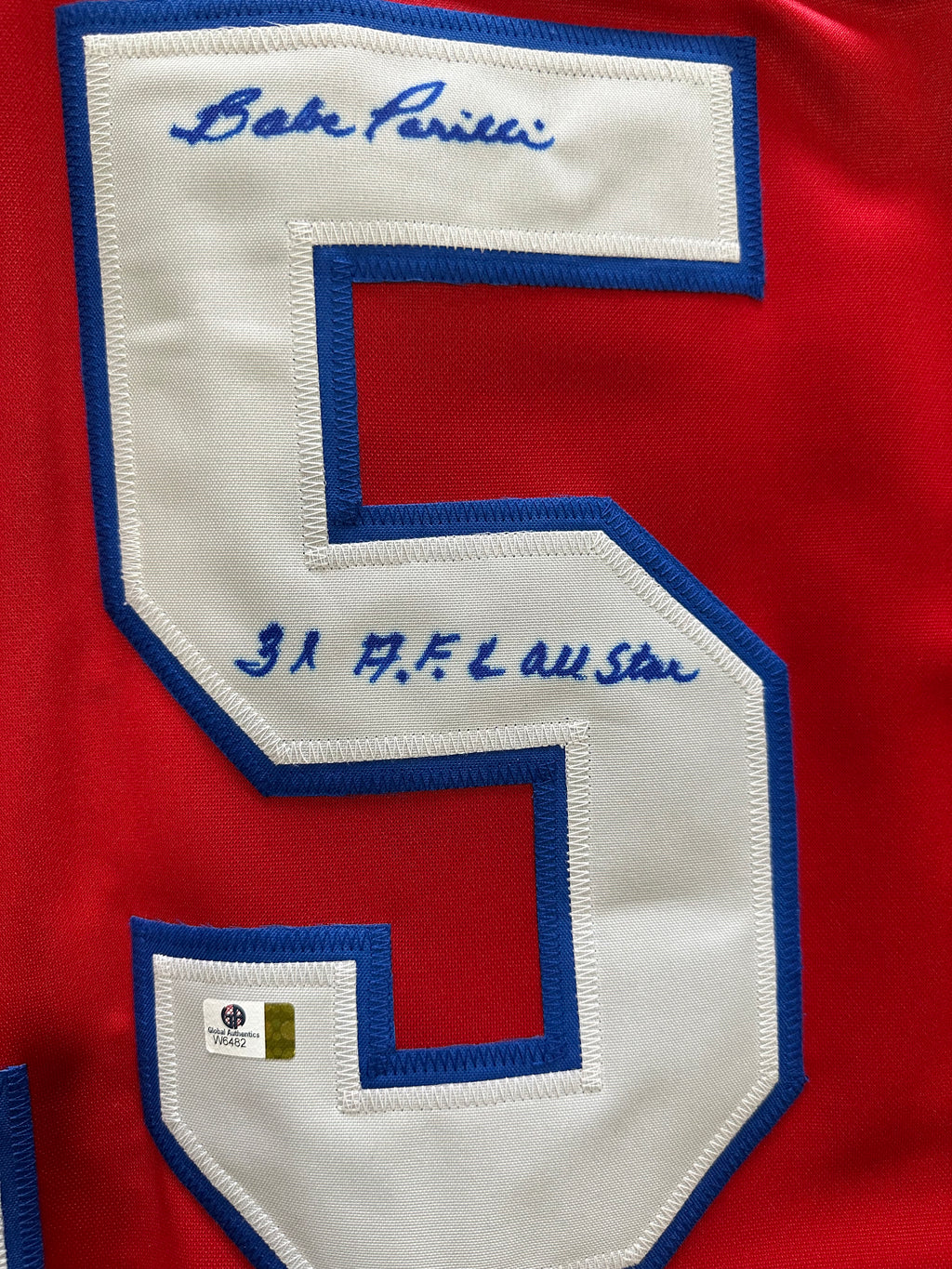 Boston Patriots - Babe Parilli Inscribed Football Jersey