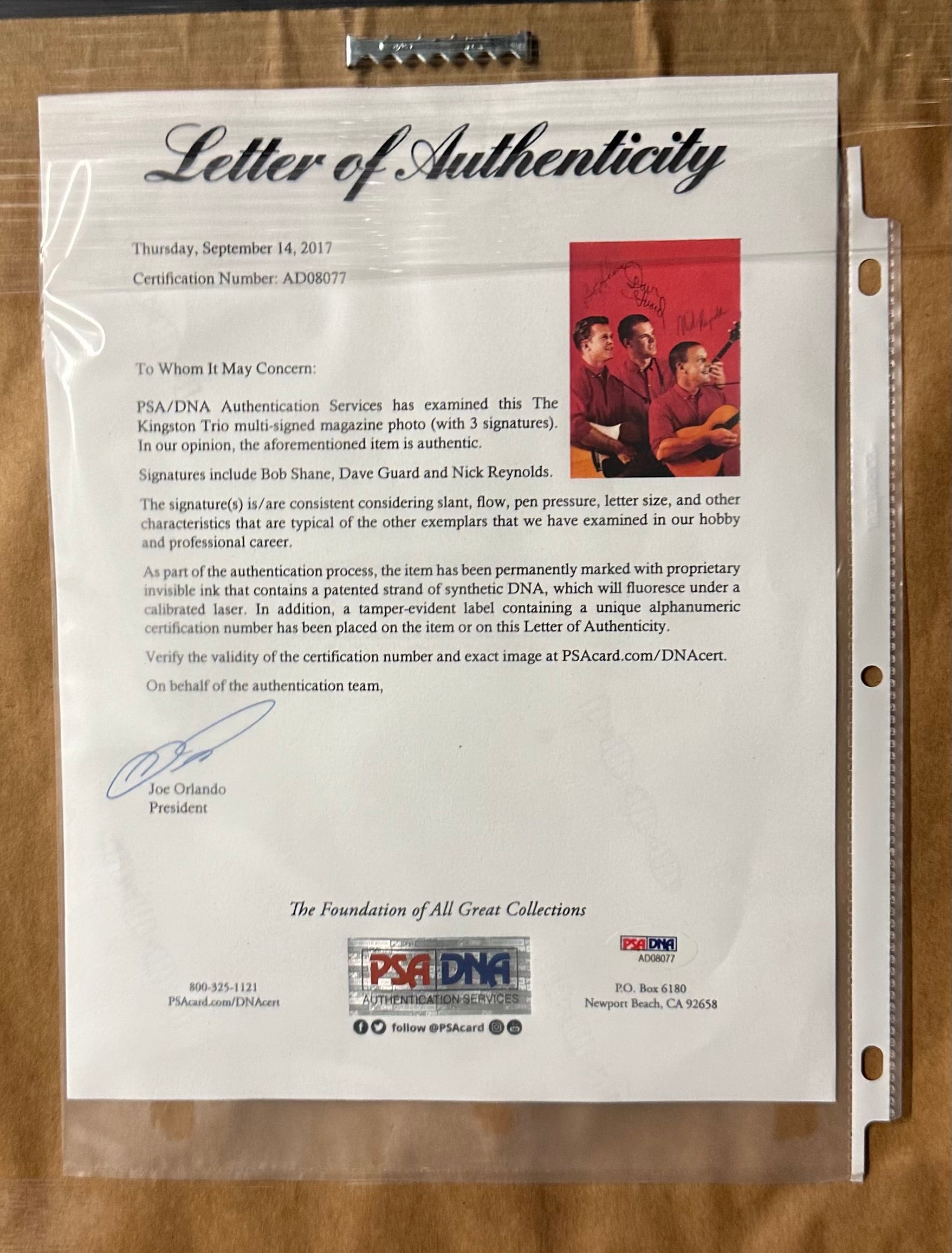 Kingston Trio - Autographed