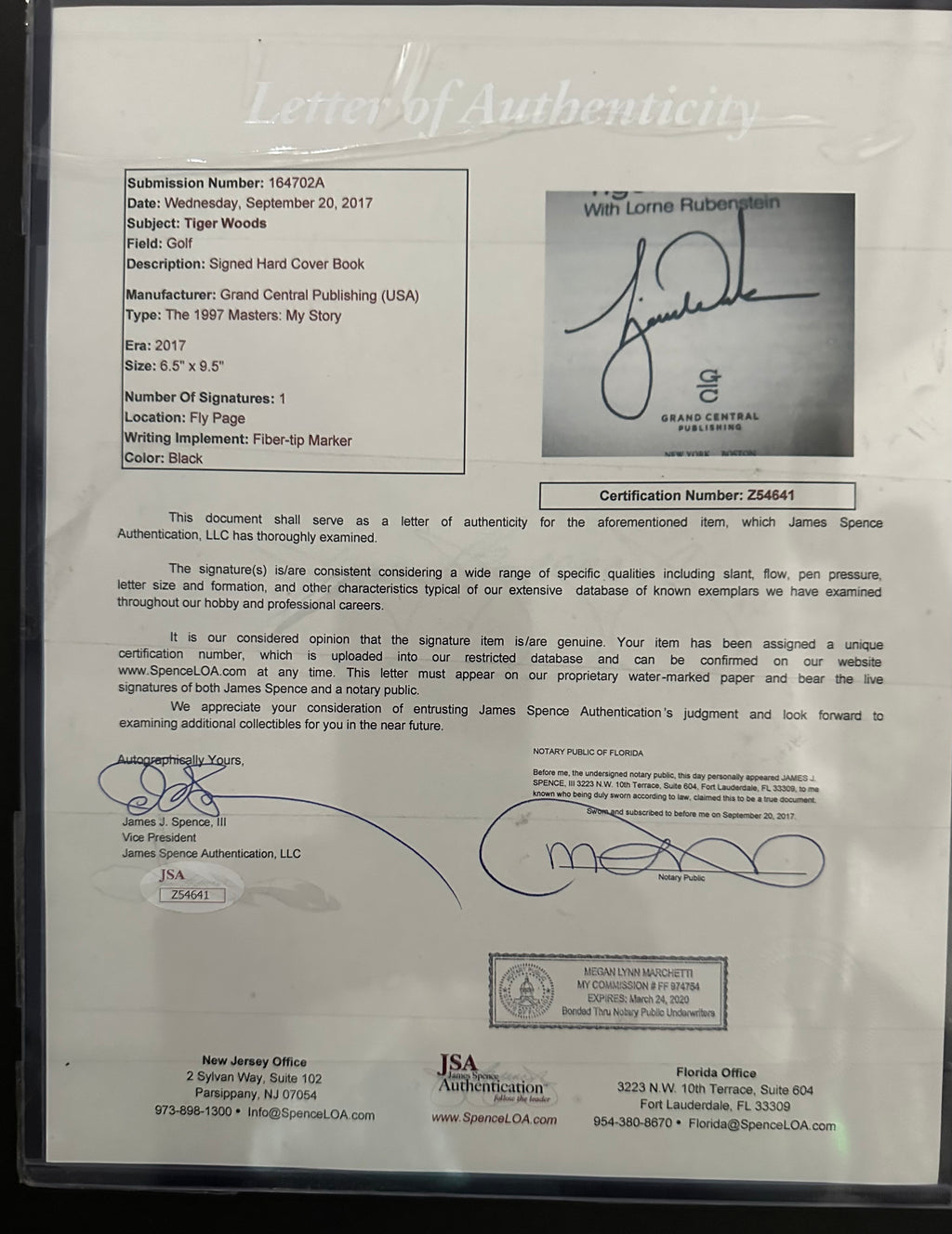 Tiger Woods 2019 Masters Champion Autographed with video montage and replica bad