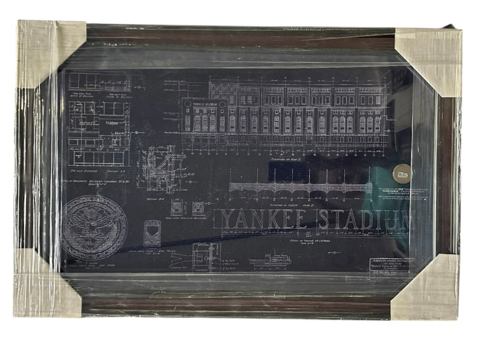 New York Yankees - Stadium blueprint with stadium sand