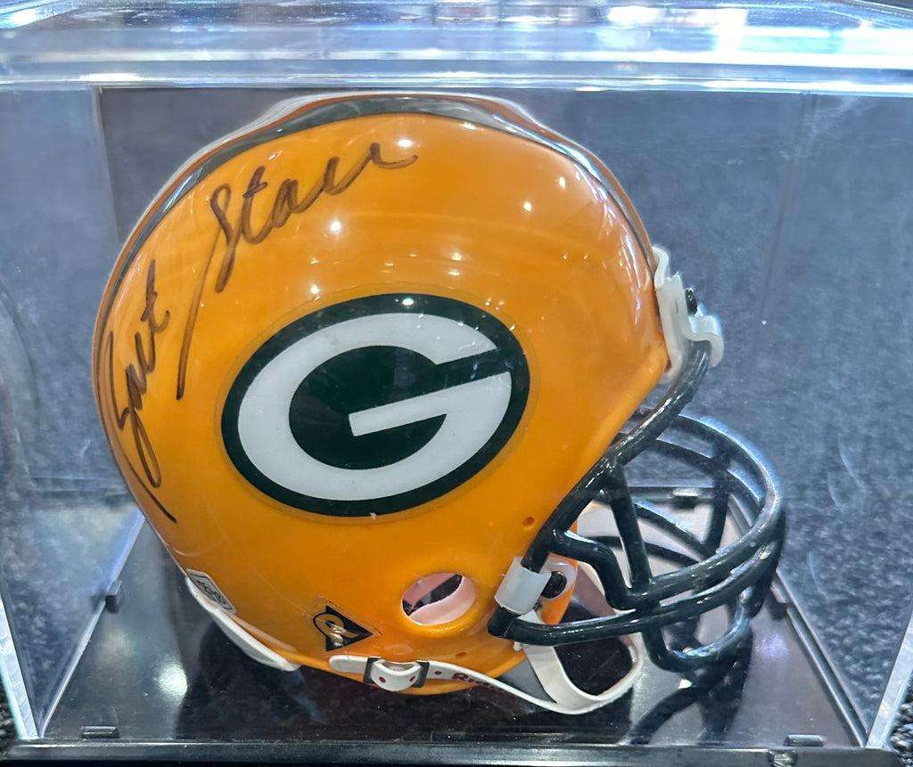 bart starr signed football helmet Autographed/Signed Aaron Rodgers Dual Mini Steiner Sports COA Bart Starr Signed Mini Helmet
