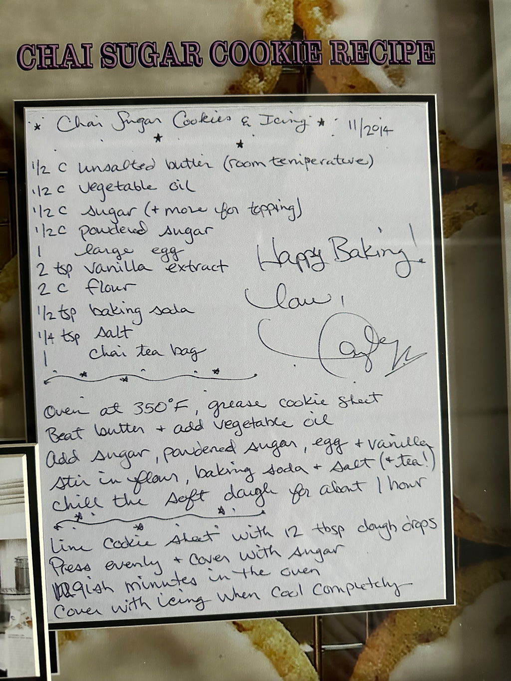 Taylor Swift making Chai Cookies with her replica Recipe