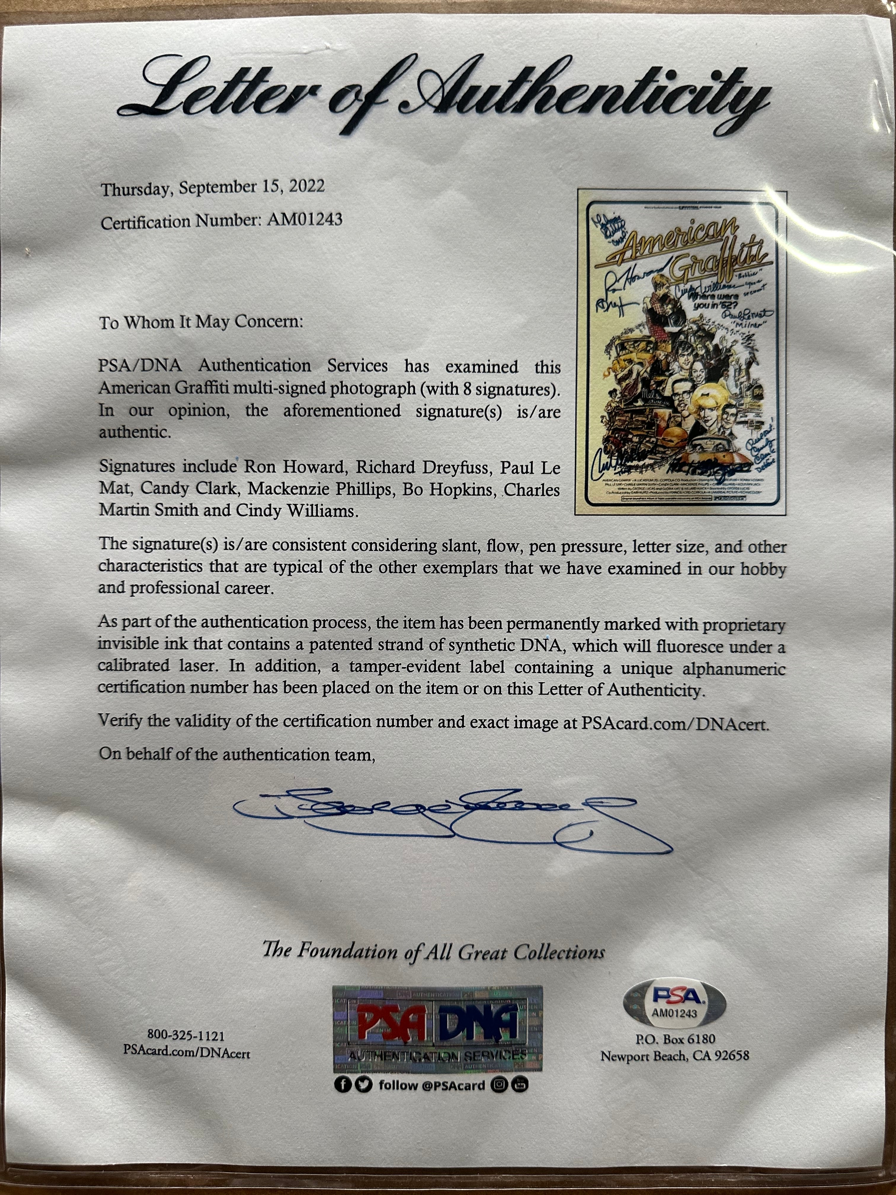 American Graffiti - Autographed (8 Cast Members)