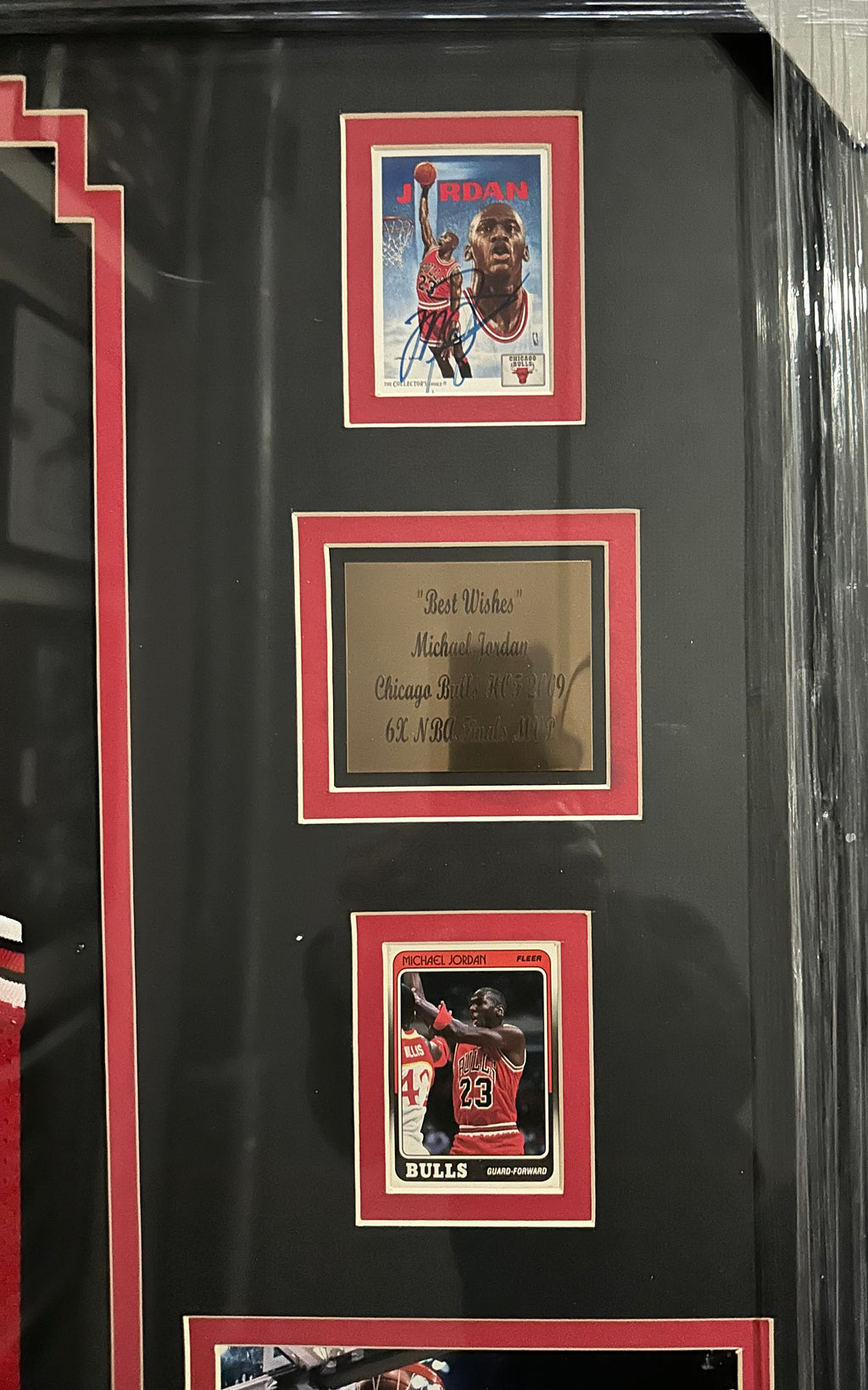 Chicago Bulls - Michael Jordan Autographed Framed Jersey with cards