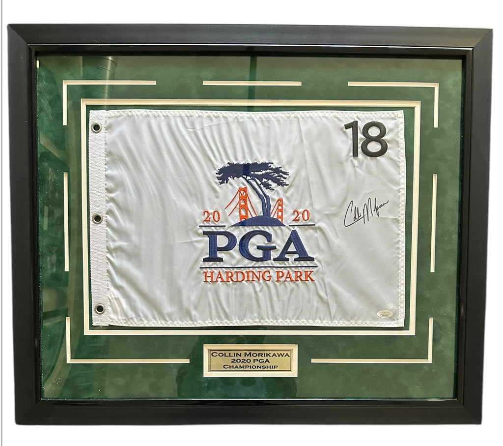 2020 PGA 18th hole flag - Collin Morikawa autographed