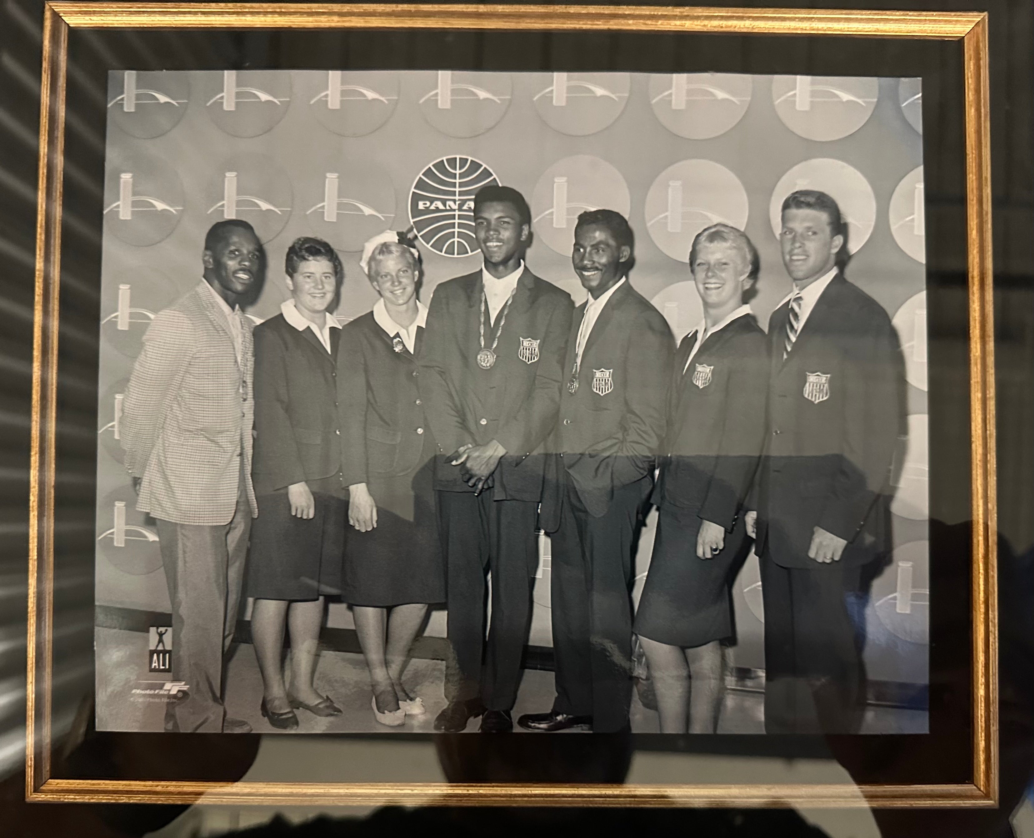Muhammad Ali picture, Autographed Glove & Ticket - 1960 Olympics (Rome)