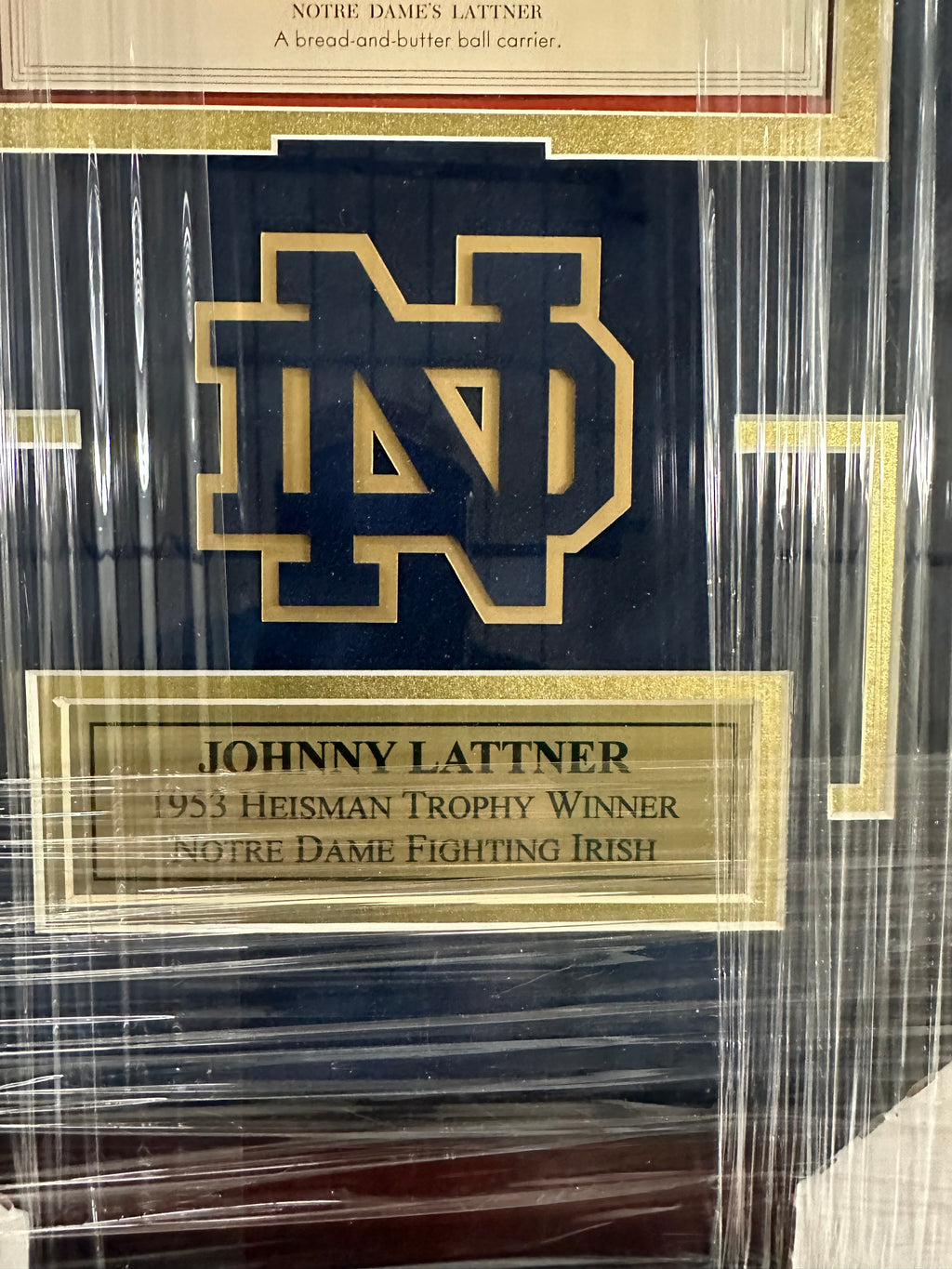 Notre Dame - Johnny Lattner Autographed Time Magazine