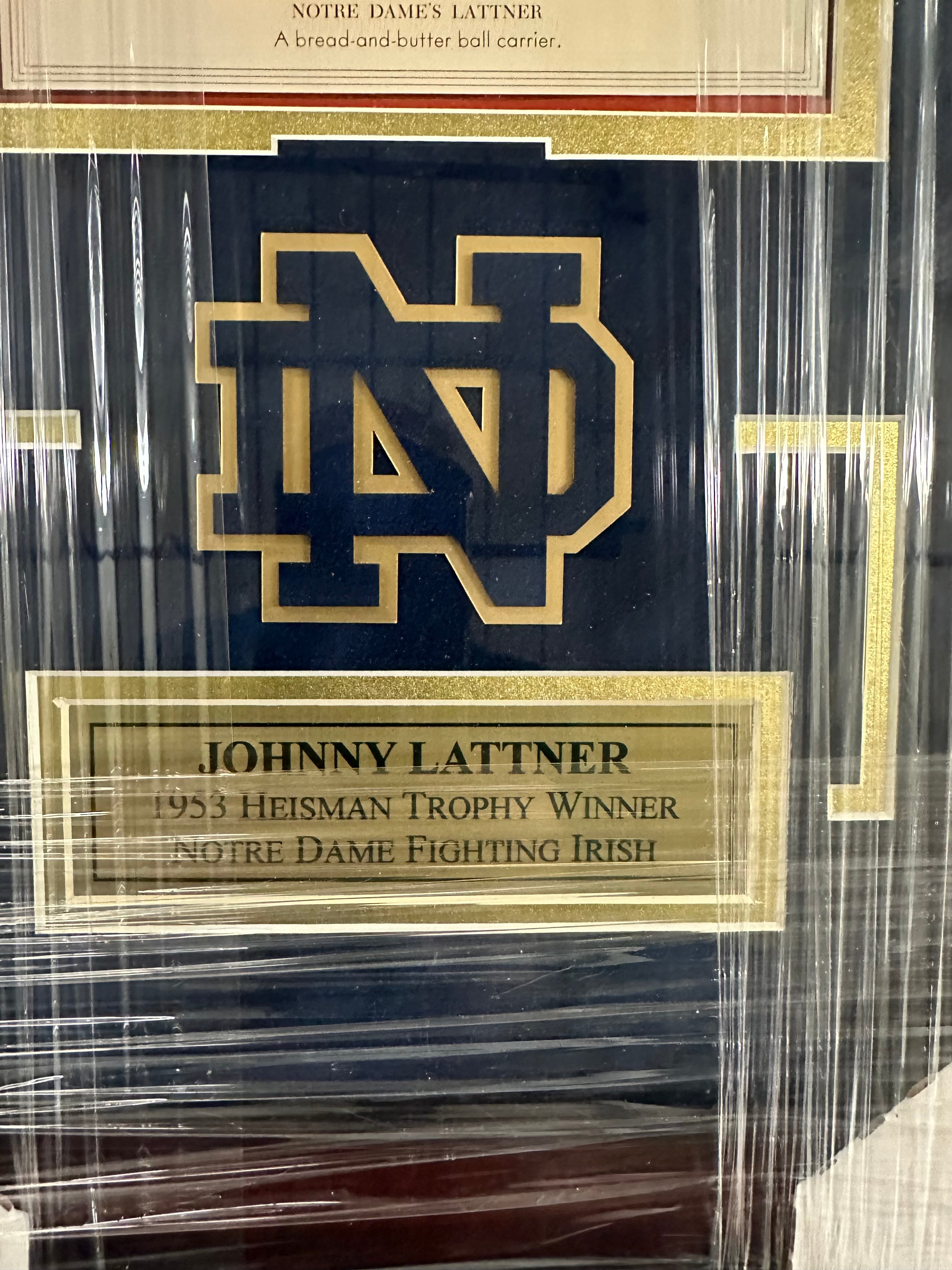 Notre Dame - Johnny Lattner Autographed Time Magazine