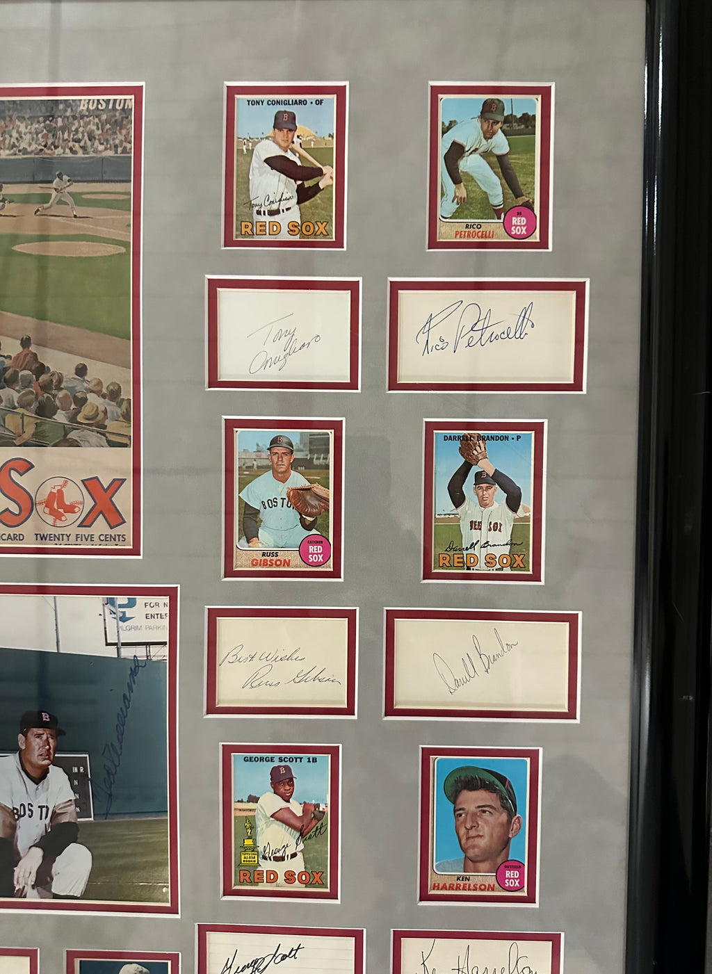 Boston Red Sox - 1967 Program & Scorecard with Multiple Autographed Cuts & Cards