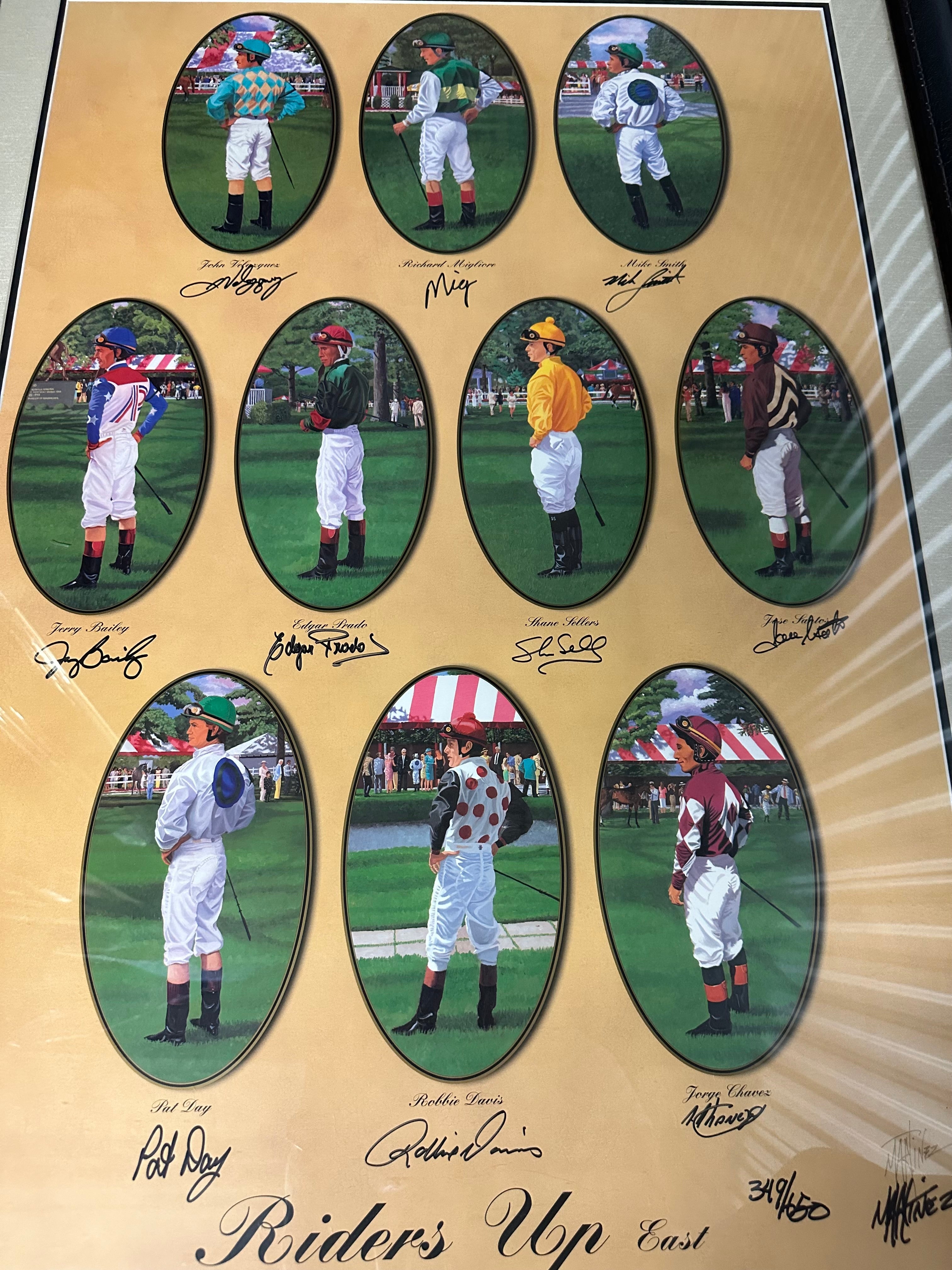 Riders Up with 10 Jockey Autographs