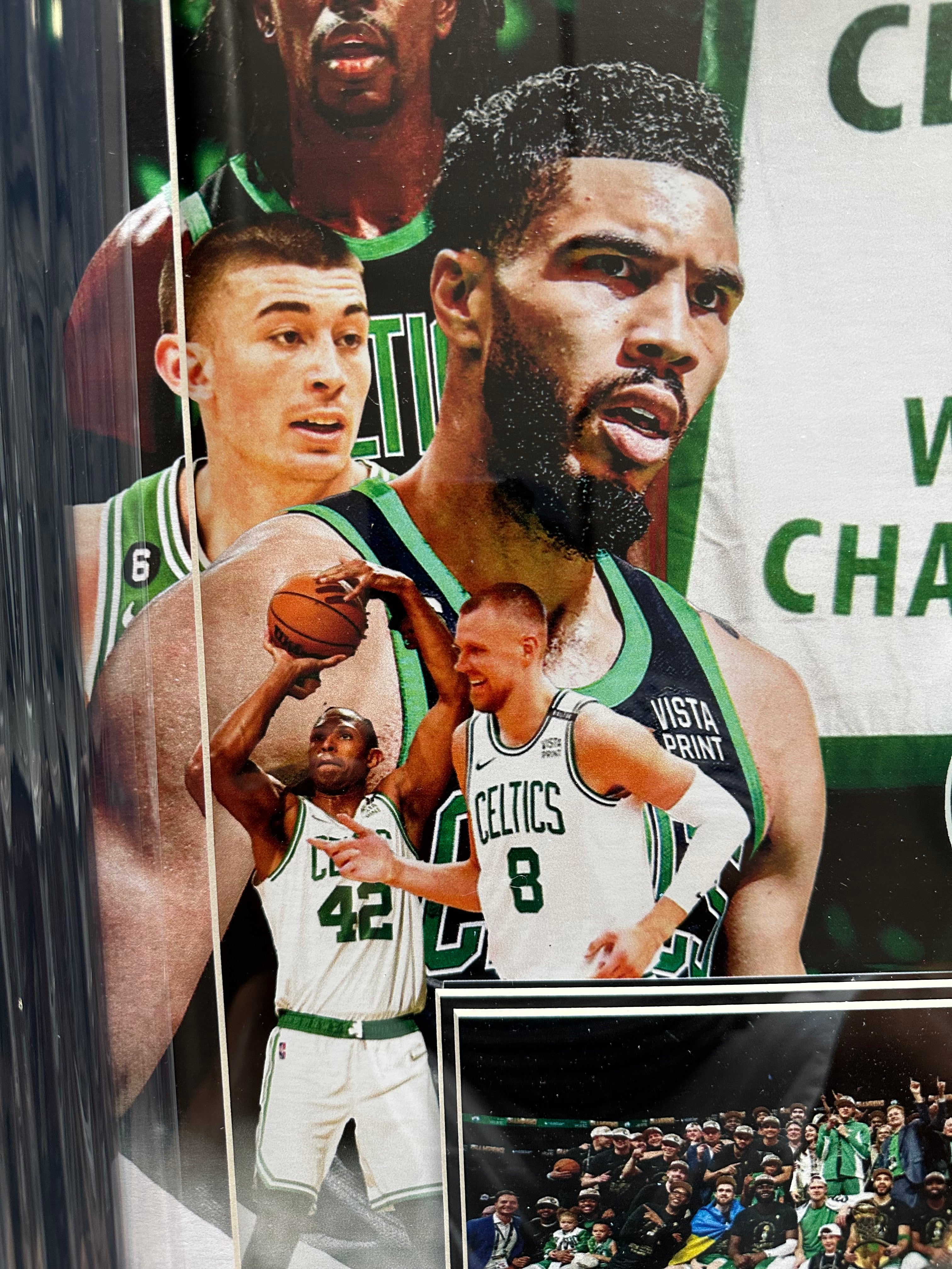 Boston Celtics 2024 World Champions with Facsimile Game 5 Ticket (23x23)