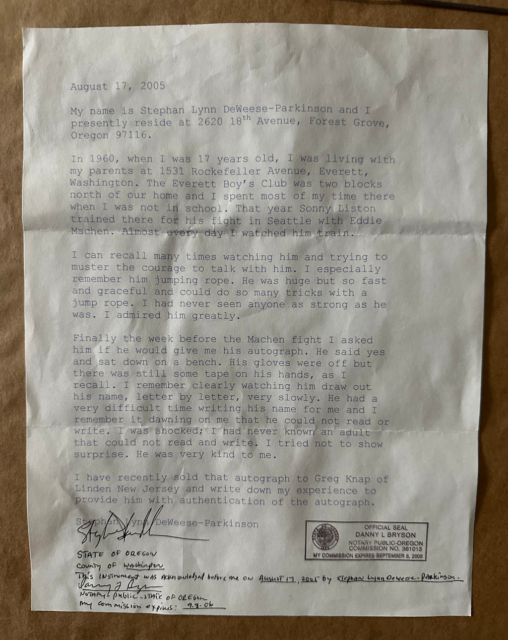 Muhammad Ali/Sonny Liston/Angelo Dundee Autographed