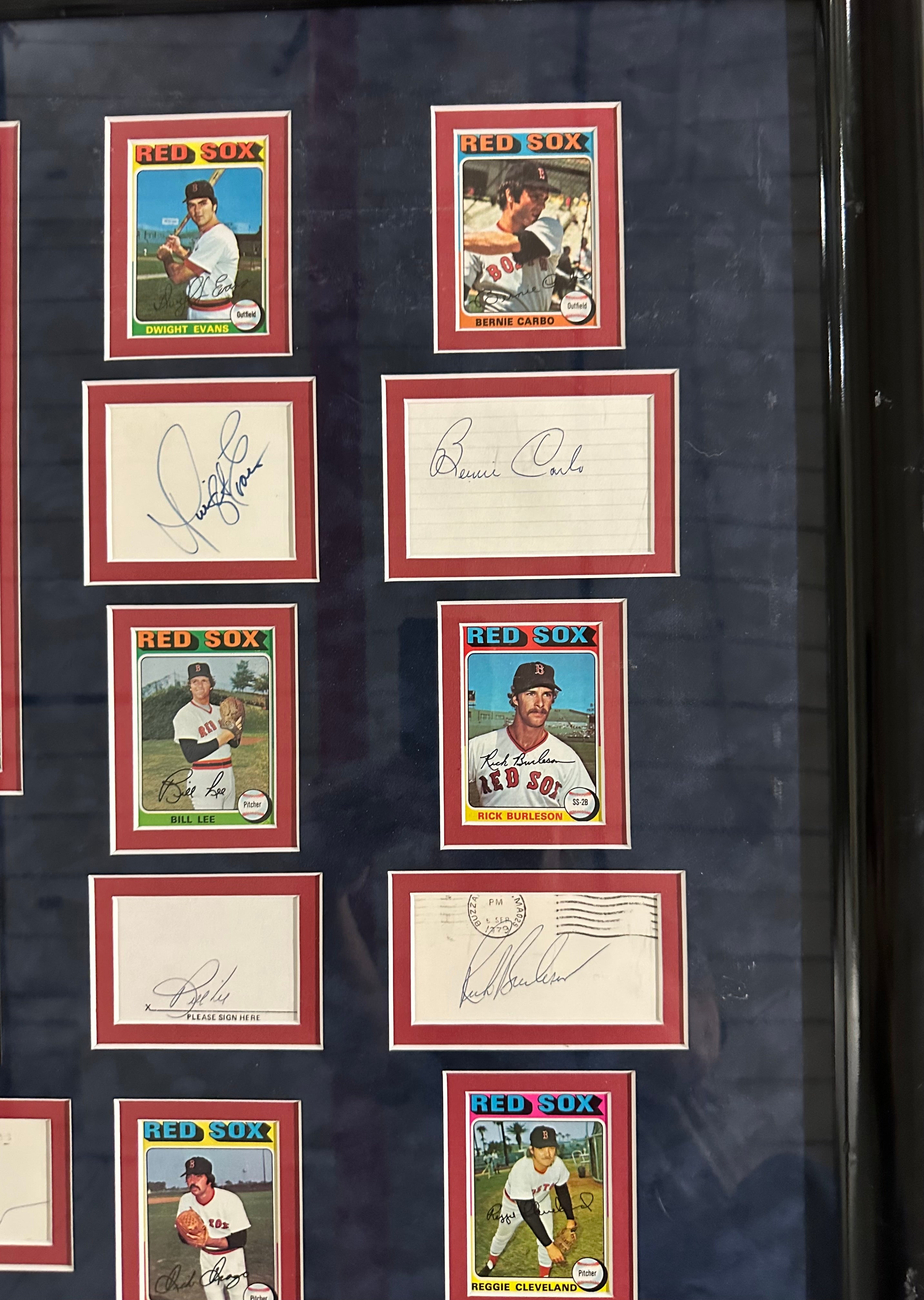 Boston Red Sox - 1975/1986 ALCS Collage with multiple Autographed Cuts & Cards