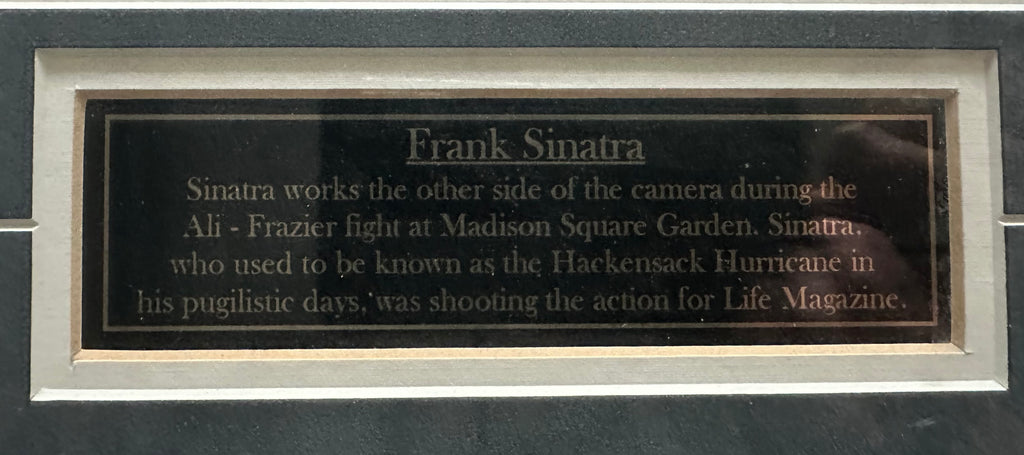 Frank Sinatra ring corner shooting the Ali-Frazier fight for Time Magazine