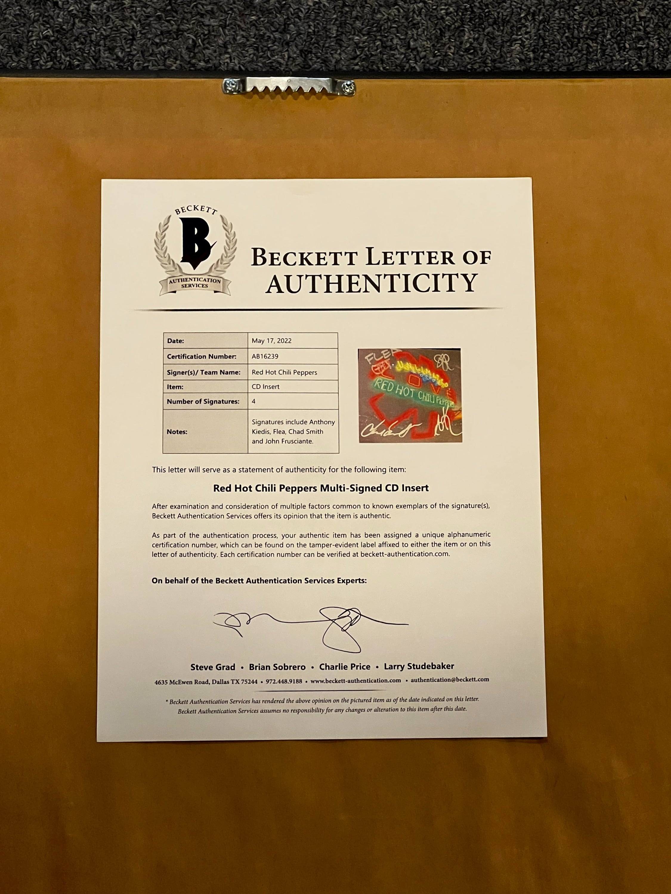 Red Hot Chili Peppers - Band Autograph