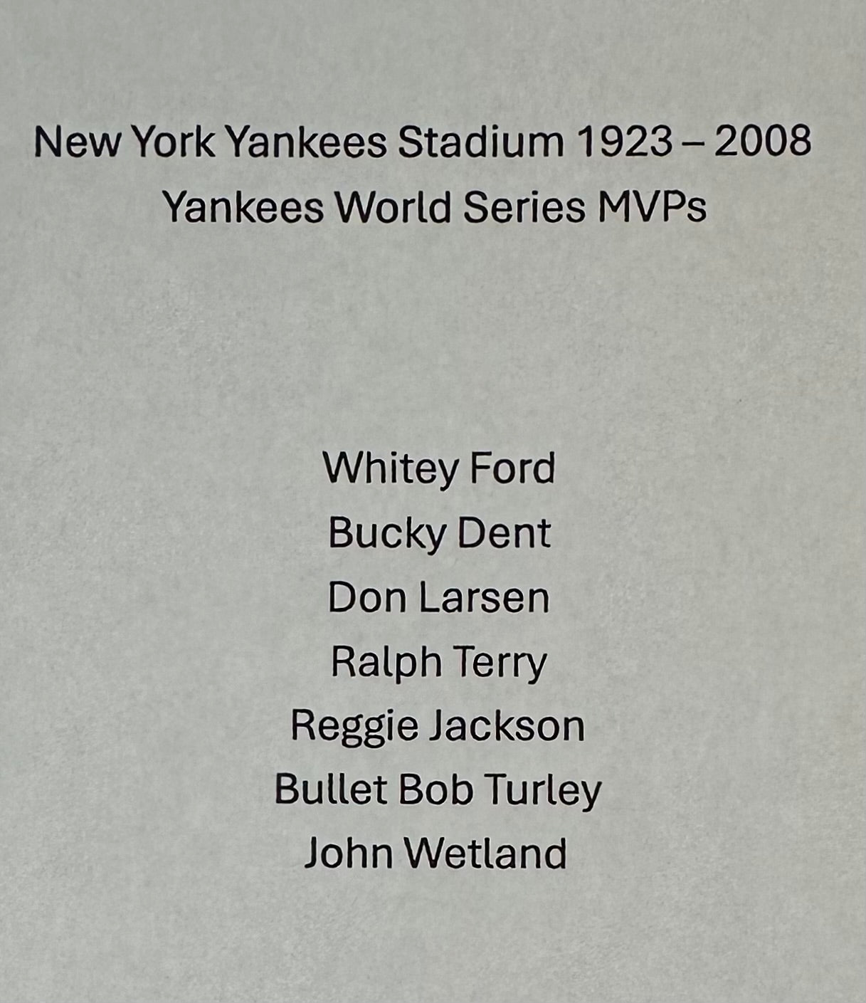 New York Yankees - World Series MVP Autographed Seatback (Stadium 1923 - 2008)