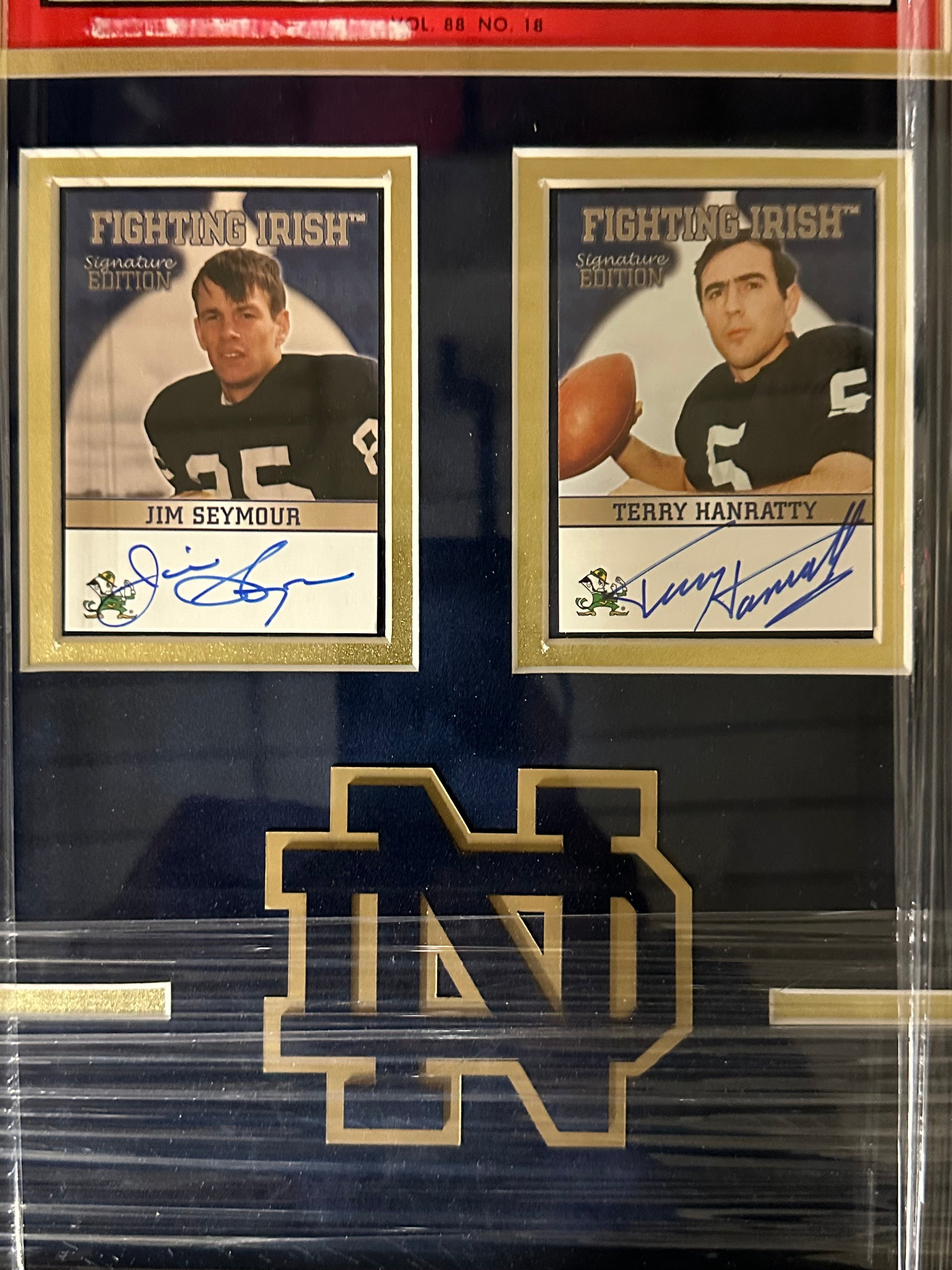 Notre Dame - Seymour & Hanratty Time Mag. & autographed signature addition cards