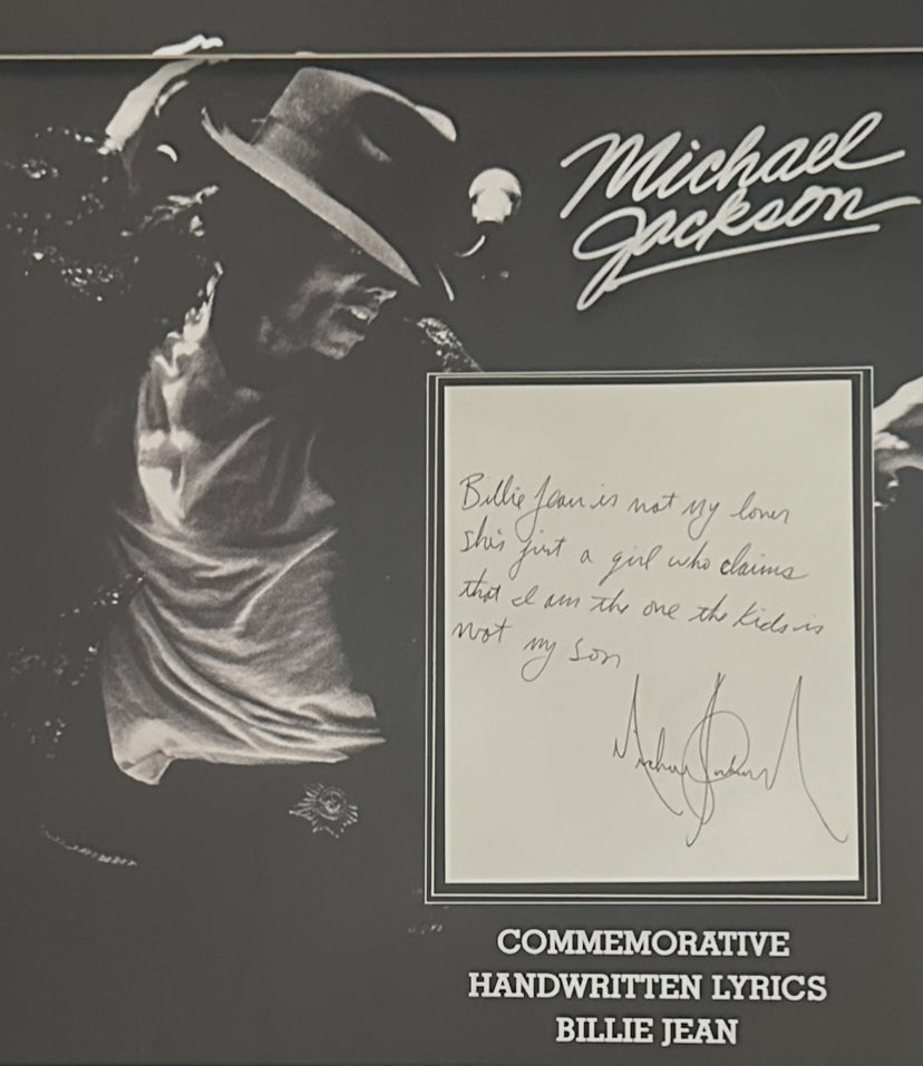 Michael Jackson - Billy Jean Commemorative Handwritten Lyrics