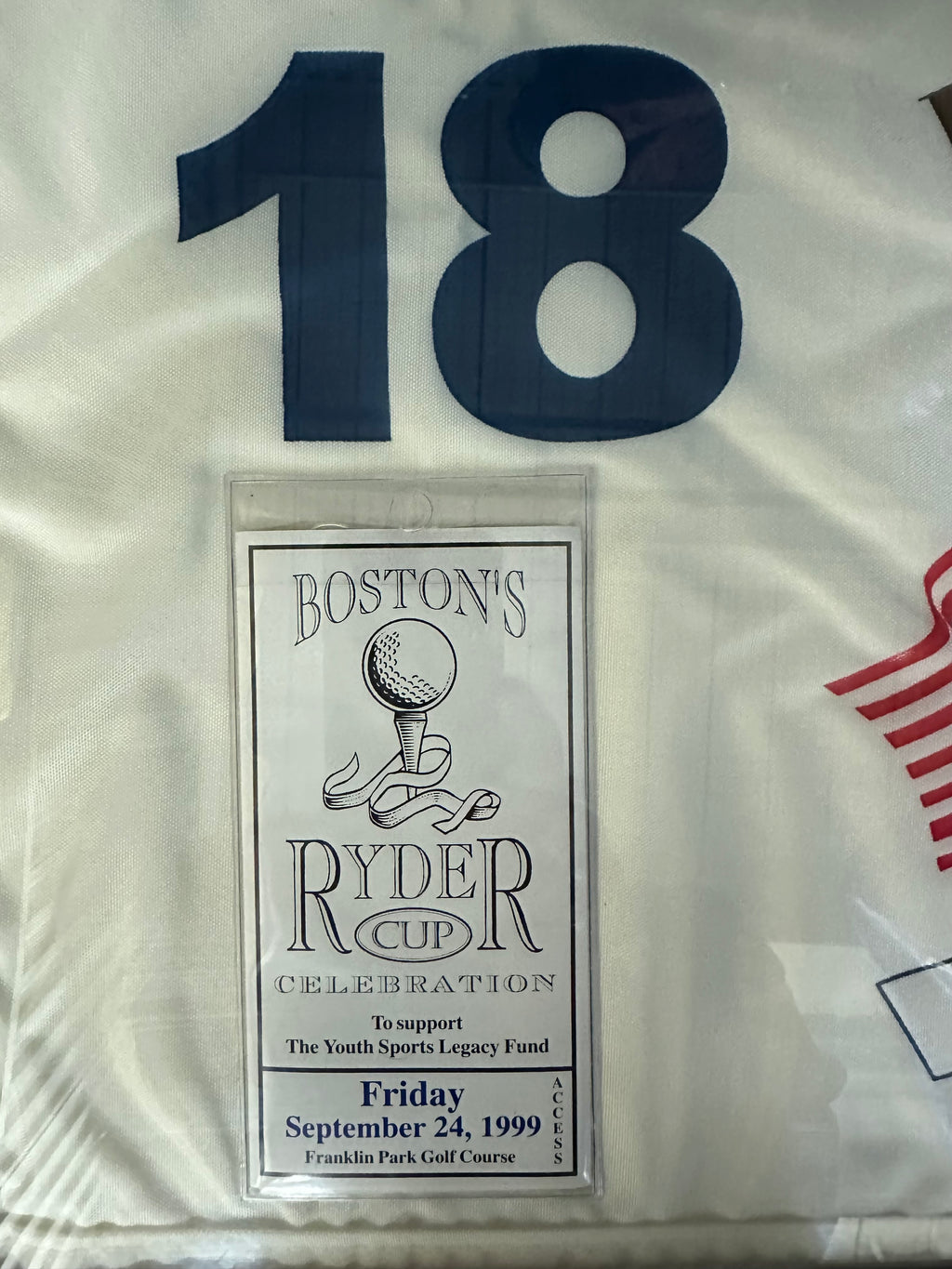 Boston's Ryder Cup Flag & Ticket from 1999
