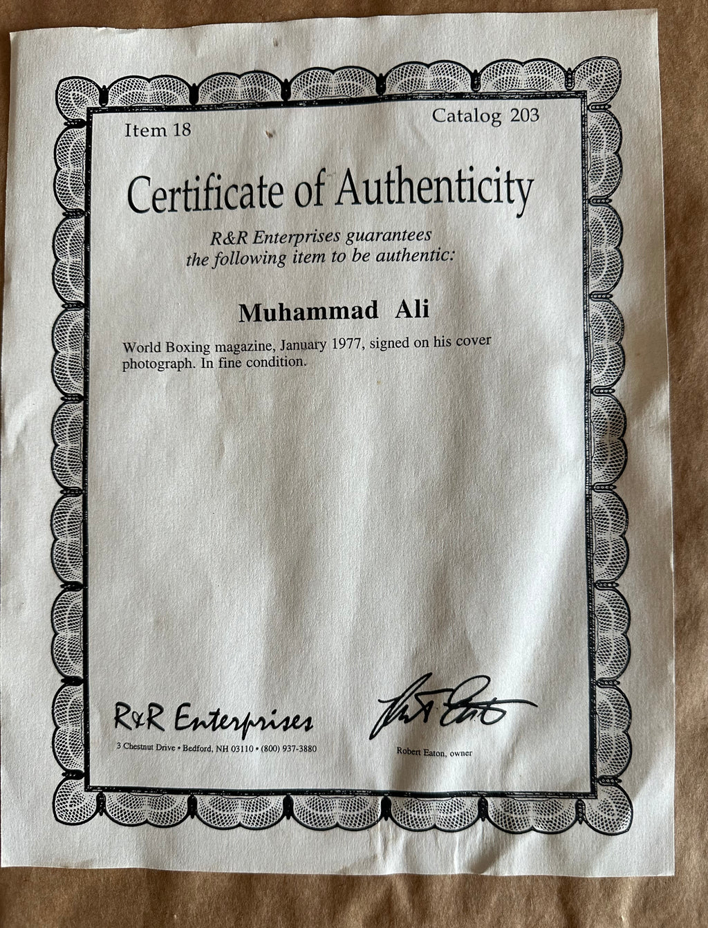 Muhammad Ali "The Greatest" - Autographed