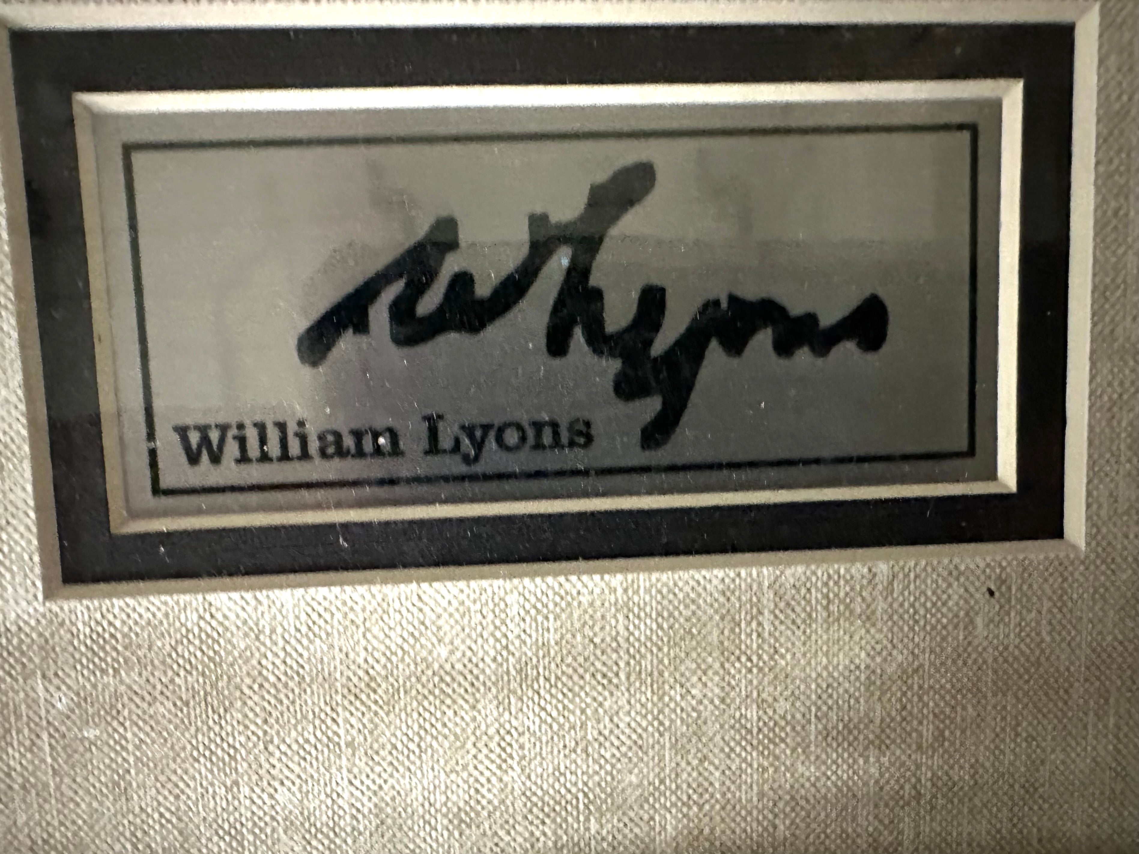 William Lyons Jaguar with License Plate and facsimile signature plate