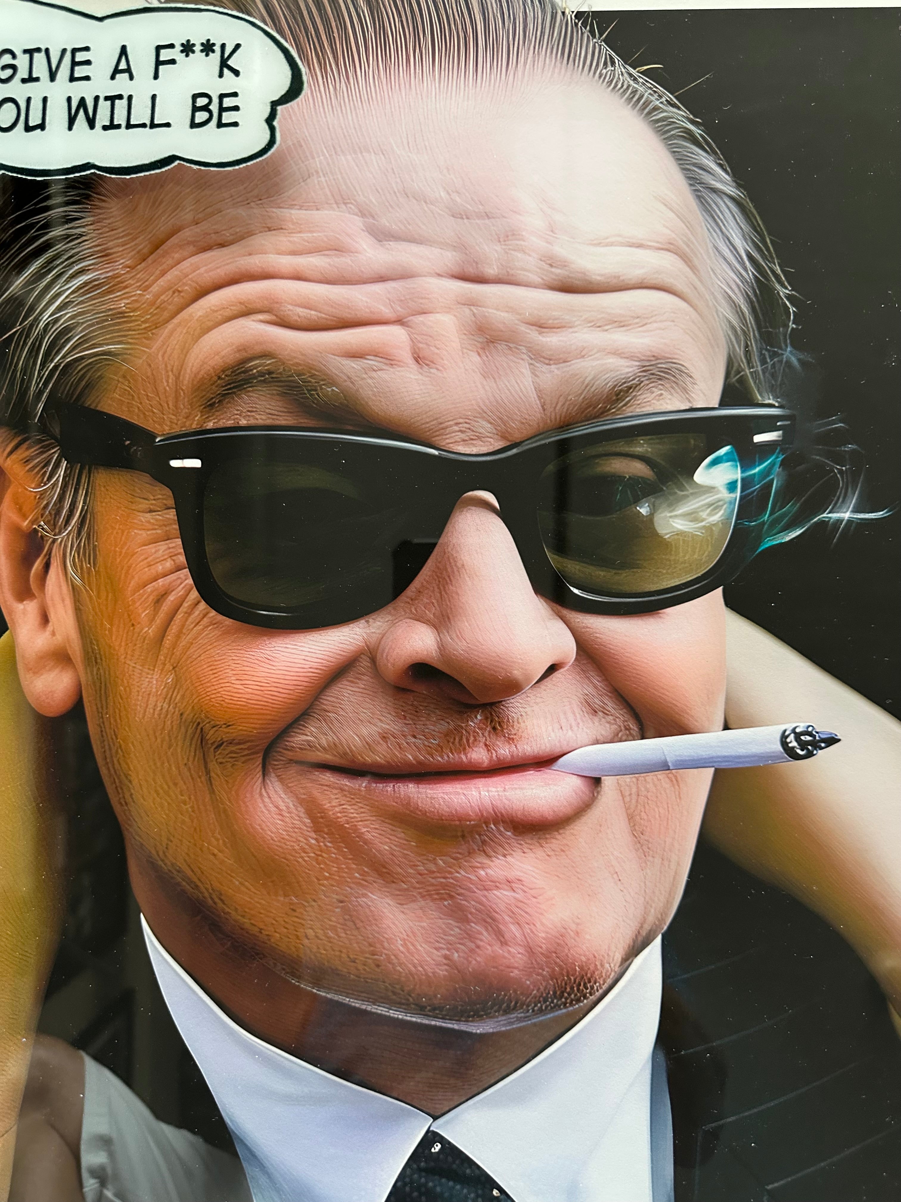 Jack Nicholson with "The Less You Give a F**K" message