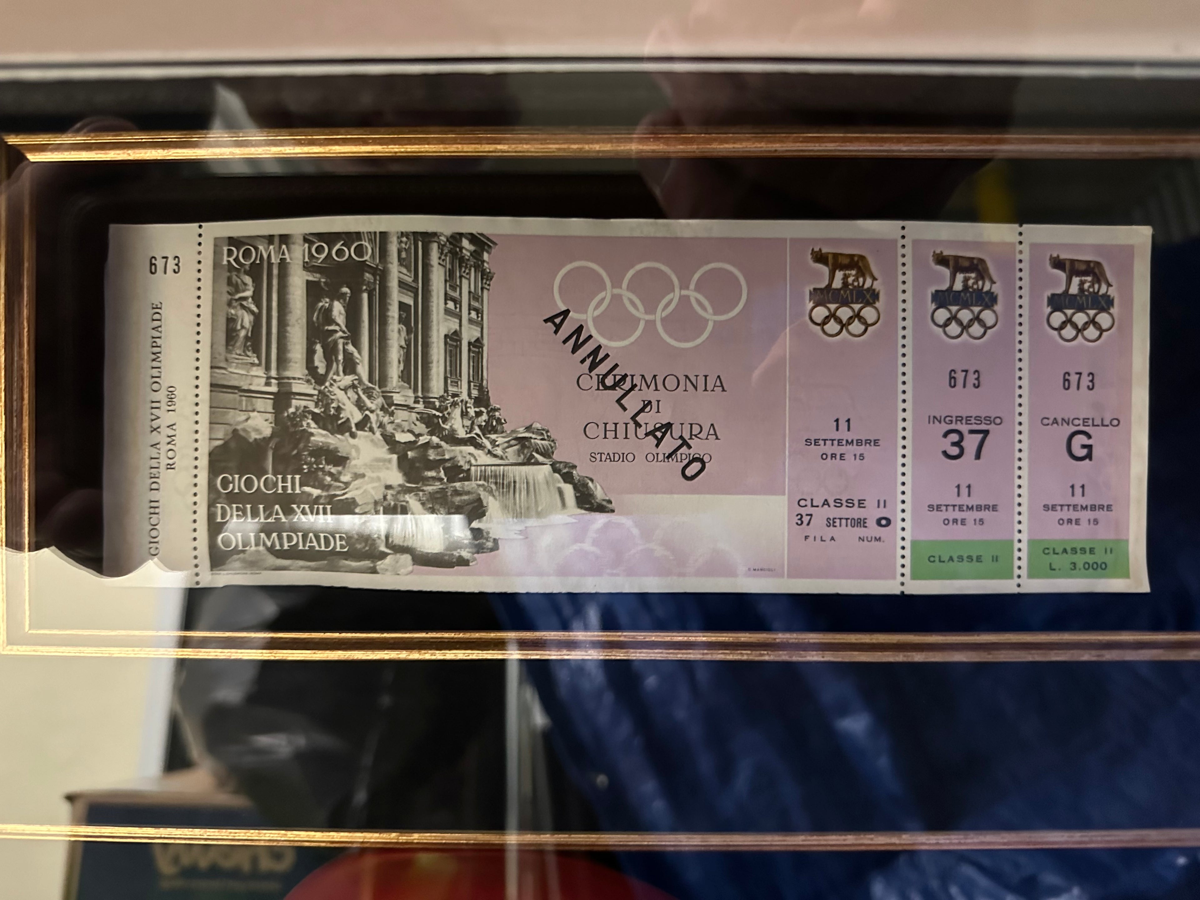 Muhammad Ali picture, Autographed Glove & Ticket - 1960 Olympics (Rome)